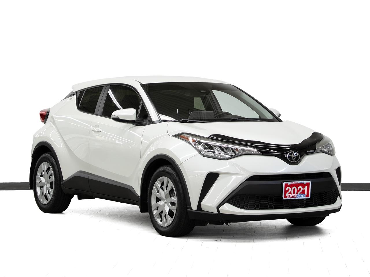 <div style=margin-bottom: 15px;><p data-path-to-node=1>Cash Price: $21,850 Finance Price: $19,850</p></div><div style=margin-bottom: 15px;><p data-path-to-node=2>Clean CarFax. 17-inch wheels | Premium fabric seating surfaces | 6-way manual drivers seat | 8-inch touchscreen display | Apple CarPlay & Android Auto compatibility | Toyota Safety Sense 2.0 | Pre-Collision System with Pedestrian Detection | Full-Speed Range Dynamic Radar Cruise Control | Lane Departure Alert with Steering Assist | Lane Tracing Assist | Automatic High Beams | Dual-zone automatic climate control | Keyless entry | Backup camera | Bluetooth connectivity. 2.0L 4-cylinder engine (144HP) with Continuously Variable Transmission (CVT). Smooth Eco Comfort. Extended warranty options available. Trades are welcome. Financing for all credit types. Same-day approval. 125-point inspection completed. Detailed from corner to corner. Over 250 high-quality used vehicles available at the lowest prices for you to choose from. All vehicles are indoors. Visit us rain or shine.</p></div><div style=margin-bottom: 15px;>Call us to book a test drive: <a href=tel:4167397262>416-739-7262</a><br>Get pre-approved for your car loan in a minute: <a href=https://www.autorama.ca/financing/>Apply for Used Car Financing</a><br>Visit our showroom: 1205 Finch Ave West, North York, ON M3J 2E8</div><div style=margin-top: 15px; margin-bottom: 15px;>&mdash;&mdash;&mdash;&mdash;&mdash;&mdash;&mdash;&mdash;&mdash;&mdash;&mdash;&mdash;&mdash;&mdash;&mdash;&mdash;&mdash;&mdash;&mdash;&mdash;&mdash;&mdash;&mdash;&mdash;&mdash;&mdash;&mdash;&mdash;</div><h3 style=margin-bottom: 5px; margin-top: 0;>Pricing&nbsp;</h3><div style=margin-bottom: 15px;>Best Priced Dealer Award Winner for consecutive years. No admin or hidden fees. Prices exclude HST and licensing. Although every effort is made to ensure accuracy, Autorama is not responsible for typographical errors, omissions, or changes. Please verify all details in person. <span style=text-decoration: underline;>All vehicles can be Certified for an additional $999</span>. If not Certified, as per OMVIC Regulations, the vehicle is deemed to be not drivable and not Certified. Special pricing is not available to commercial, dealer, or exporting purchasers.</div><div style=margin-top: 15px; margin-bottom: 15px;>&mdash;&mdash;&mdash;&mdash;&mdash;&mdash;&mdash;&mdash;&mdash;&mdash;&mdash;&mdash;&mdash;&mdash;&mdash;&mdash;&mdash;&mdash;&mdash;&mdash;&mdash;&mdash;&mdash;&mdash;&mdash;&mdash;&mdash;&mdash;</div><h3 style=margin-bottom: 5px; margin-top: 0;>Financing</h3><div style=margin-bottom: 15px;>We welcome all credit types (no credit, new to the country, bankruptcy, consumer proposal, collections, and others). We offer $0 down and no payment for up to 6 months on approved credits. Want to get started now? Apply for a <a href=https://www.autorama.ca/financing/?utm_source=vdpdesc&utm_medium=vdpdesc>car loan online</a>. Same-day auto finance approvals and same-day delivery are available for qualified customers. Financing programs are available for an additional $999. &nbsp;Our team works with a wide network of banks and lenders to help secure the best possible approval tailored to your situation.</div><div style=margin-top: 15px; margin-bottom: 15px;>&mdash;&mdash;&mdash;&mdash;&mdash;&mdash;&mdash;&mdash;&mdash;&mdash;&mdash;&mdash;&mdash;&mdash;&mdash;&mdash;&mdash;&mdash;&mdash;&mdash;&mdash;&mdash;&mdash;&mdash;&mdash;&mdash;&mdash;</div><h3 style=margin-bottom: 5px; margin-top: 0;>Vehicle Review</h3><div style=margin-bottom: 15px;><p data-path-to-node=12>The 2021 Toyota C-HR LE is a bold and uniquely styled compact crossover that perfectly blends sporty design with everyday reliability. Standing out with its diamond-inspired exterior and aggressive stance, it brings a vibrant presence to the streets of the GTA. Inside the modern and comfortable cabin, youll find dual-zone automatic climate control and a highly intuitive 8-inch touchscreen featuring standard Apple CarPlay and Android Auto integration to keep you connected. Powered by an efficient 2.0L 4-cylinder engine paired with a smooth CVT, it delivers excellent fuel economy and responsive handling for city driving. Complete with the advanced Toyota Safety Sense 2.0 suite, including Dynamic Radar Cruise Control and Lane Tracing Assist, the C-HR LE offers a remarkably safe, efficient, and fun driving experience. We have a wide selection of used <a href=https://www.autorama.ca/vehicles?dsp_model=369003 target=_blank rel=noopener>Toyota C-HR</a> to help you choose.</p></div><div style=margin-top: 15px; margin-bottom: 15px;>&mdash;&mdash;&mdash;&mdash;&mdash;&mdash;&mdash;&mdash;&mdash;&mdash;&mdash;&mdash;&mdash;&mdash;&mdash;&mdash;&mdash;&mdash;&mdash;&mdash;&mdash;&mdash;&mdash;&mdash;&mdash;&mdash;&mdash;&mdash;</div><h3 style=margin-bottom: 5px; margin-top: 0;>Warranty</h3><div style=margin-bottom: 15px;>This vehicle qualifies for an extended warranty with a variety of terms and coverage options. Ask us anytime, we&rsquo;ll help you choose the plan that&rsquo;s right for you.</div><div style=margin-top: 15px; margin-bottom: 15px;>&mdash;&mdash;&mdash;&mdash;&mdash;&mdash;&mdash;&mdash;&mdash;&mdash;&mdash;&mdash;&mdash;&mdash;&mdash;&mdash;&mdash;&mdash;&mdash;&mdash;&mdash;&mdash;&mdash;&mdash;&mdash;&mdash;&mdash;&mdash;</div><h3 style=margin-bottom: 5px; margin-top: 0;>Trade-In / Appraisal</h3><div style=margin-bottom: 15px;>Have a vehicle to trade? We pay top dollar for trades, any vehicle, any condition. Bring your trade for a free appraisal when you visit us or you can apply for</div><div style=margin-top: 15px; margin-bottom: 15px;>&mdash;&mdash;&mdash;&mdash;&mdash; &mdash;&mdash;&mdash;&mdash;&mdash;&mdash;&mdash;&mdash;&mdash;&mdash;&mdash;&mdash;&mdash;&mdash;&mdash;&mdash;&mdash;&mdash;&mdash;&mdash;&mdash;&mdash;&mdash;</div><h3 style=margin-bottom: 5px; margin-top: 0;>Visit / Showroom Info</h3><div style=margin-bottom: 15px;>Visit our indoor showroom (rain or shine) at:<br>Autorama 1205 Finch Ave West, North York, ON M3J 2E8<br>Call us at <a href=tel:4167397262>416-739-7262</a> to book a test drive or ask questions.</div><div style=margin-top: 15px; margin-bottom: 15px;>&mdash;&mdash;&mdash;&mdash;&mdash;&mdash;&mdash;&mdash;&mdash;&mdash;&mdash;&mdash;&mdash;&mdash;&mdash;&mdash;&mdash;&mdash;&mdash;&mdash;&mdash;&mdash;&mdash;&mdash;&mdash;&mdash;&mdash;&mdash;</div><h3 style=margin-bottom: 5px; margin-top: 0;>Who we are</h3><div style=margin-bottom: 15px;>Autorama is Toronto&rsquo;s trusted, award-winning <a href=https://www.autorama.ca/?utm_source=vdpdesc&utm_medium=vdpdesc>used car dealership</a>, offering over 250 hand-picked vehicles at the lowest prices. We&rsquo;re committed to exceptional service and have proudly served Toronto, Mississauga, Brampton, and the GTA for over 25 years &mdash; and with our full indoor showroom, you can visit us rain or shine.</div><div style=margin-top: 15px; margin-bottom: 15px;>&mdash;&mdash;&mdash;&mdash;&mdash;&mdash;&mdash;&mdash;&mdash;&mdash;&mdash;&mdash;&mdash;&mdash;&mdash;&mdash;&mdash;&mdash;&mdash;&mdash;&mdash;&mdash;&mdash;&mdash;&mdash;&mdash;&mdash;&mdash;</div><h3 style=margin-bottom: 5px; margin-top: 0;>Disclaimers</h3><ul style=margin-top: 0; padding-left: 20px;><li><span data-olk-copy-source=MessageBody>Prices exclude HST and licensing.</span></li></ul><ul style=margin-top: 0; padding-left: 20px;><li data-ogsc= data-olk-copy-source=MessageBody>Prices, rates, and payments are subject to change without notice.</li></ul><ul style=margin-top: 0; padding-left: 20px;><li data-ogsc= data-olk-copy-source=MessageBody>Advertised price includes a $2,000 finance credit. Cash price may differ.</li></ul><ul style=margin-top: 0; padding-left: 20px;><li data-ogsc= data-olk-copy-source=MessageBody>All vehicles come standard with one key. Additional keys may be purchased at the time of sale.</li></ul><ul style=margin-top: 0; padding-left: 20px;><li><span data-olk-copy-source=MessageBody>Although every effort is made to ensure accuracy, Autorama is not responsible for typographical errors, omissions, or changes. Please verify all details with your Sales & Finance Specialist.</span></li></ul>