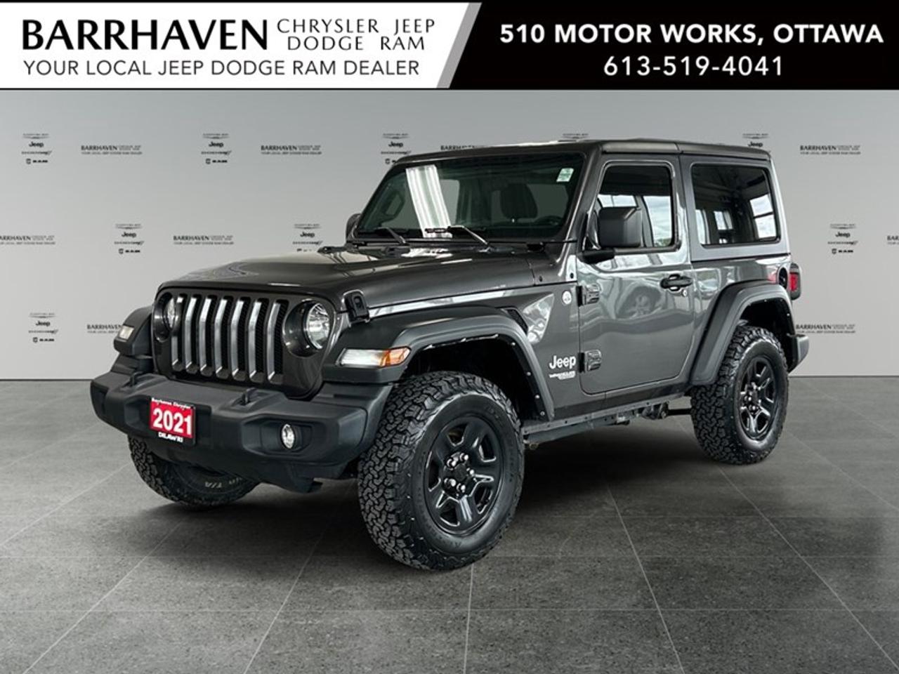 Experience the 2021 Jeep Wrangler Sport in a stunning gray finish, equipped with a robust 4x4 drivetrain and a manual transmission for those who relish the feel of unyielding control and responsiveness in their rides. This SUV is designed for adventurers, offering the perfect balance of versatility and durability. The exteriors rugged design hints at its unparalleled capabilities, while inside, functionality meets comfort. The Wranglers interior is thoughtfully crafted, providing a blend of practicality and modernityperfect for urban commutes or off-road explorations. Stay connected and confident with advanced technology like a backup camera and Bluetooth connection, ensuring youre always in control whether youre navigating city streets or rugged terrains. Safety features such as brake assist provide an added layer of security, complemented by the reliable cruise control for a smooth and controlled drive. Ideal for the adventurous spirit who demands both performance and reliability, the 2021 Jeep Wrangler Sport invites you to elevate your driving experience. Contact our dealership today to learn more about this exceptional vehicle and schedule your test drive.
