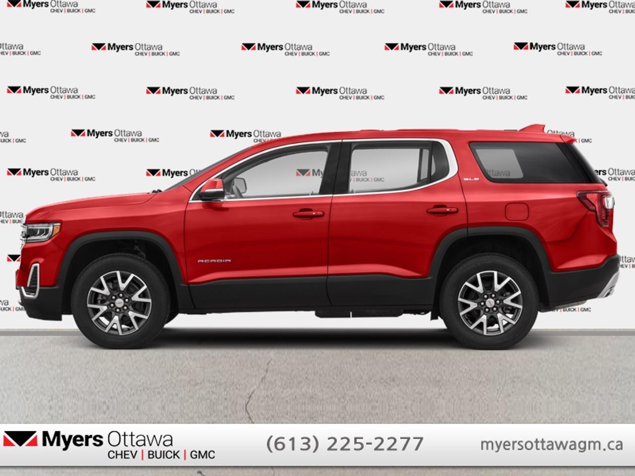 Compare at $37034 - Myers Cadillac is just $35955! <br> <br>ULTRA LOW KM ACADIA SLE AWD- VOLCANIC RED ON BLACK, TRAILERING PACKAGE (5500 LB TOW CAPACITY) HEATED SEATS, APPLE CARPLAY, REAR VISION CAMERA, KEYLES ENTRY, PUSH START, HID LIGHTS, 2ND ROW CAPTAIN SEATS, SEATS 7 , NON SMOKER, CERTIFIED, CLEAN CARFAX, NO ADMIN FEES. <br> <br>To apply right now for financing use this link: <a href=https://creditonline.dealertrack.ca/Web/Default.aspx?Token=b35bf617-8dfe-4a3a-b6ae-b4e858efb71d&Lang=en target=_blank>https://creditonline.dealertrack.ca/Web/Default.aspx?Token=b35bf617-8dfe-4a3a-b6ae-b4e858efb71d&Lang=en</a><br> <br/><br>All prices include Admin fee and Etching Registration, applicable Taxes and licensing fees are extra.<br>*LIFETIME ENGINE TRANSMISSION WARRANTY NOT AVAILABLE ON VEHICLES WITH KMS EXCEEDING 140,000KM, VEHICLES 8 YEARS & OLDER, OR HIGHLINE BRAND VEHICLE(eg. BMW, INFINITI. CADILLAC, LEXUS...)<br> Come by and check out our fleet of 50+ used cars and trucks and 170+ new cars and trucks for sale in Ottawa.  o~o