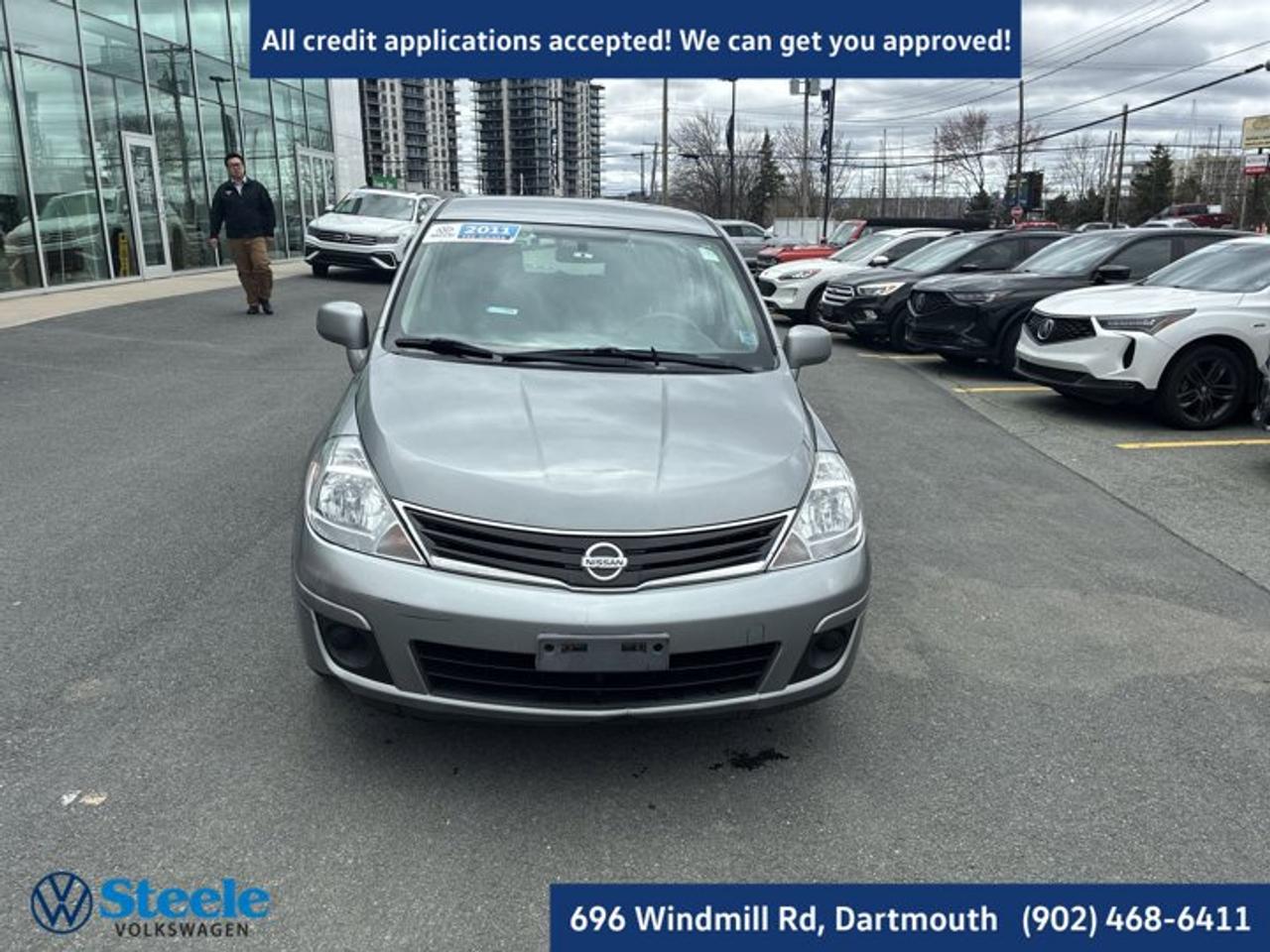 Recent Arrival!Being Sold AS-IS ---2011 Nissan Versa 1.8 S 4D Hatchback Magnetic Gray Metallic FWD 4-Speed Automatic 1.8L 4-Cylinder DOHC 16VSold As Traded,4 Speakers, Anti-whiplash front head restraints, Tilt steering wheel.This 2011 Nissan Versa 1.8 S will not last long!! Call Now to reserve your Test Drive appointment!! 1-902-468-6411 or chat with us online at www.steelevw.ca.