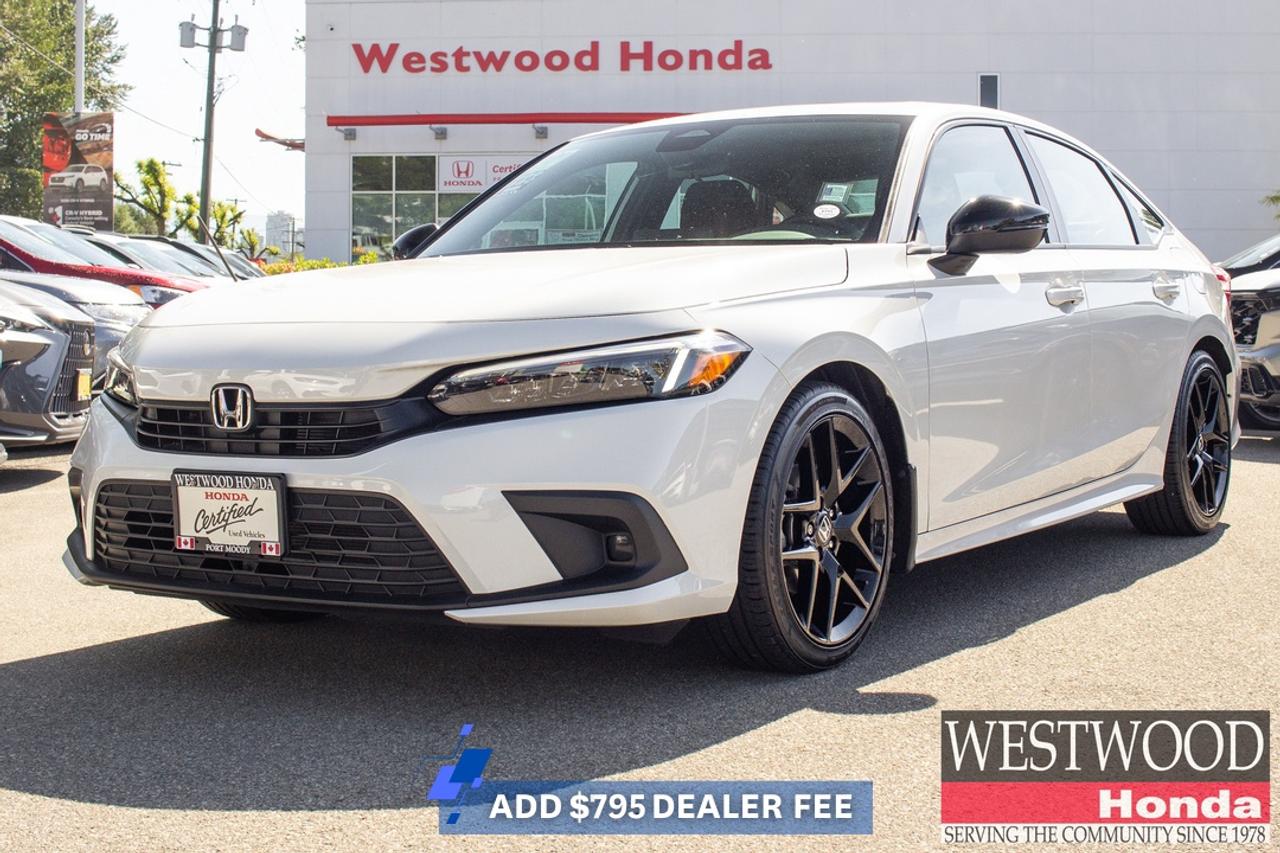 Add $795 Dealer Fee. Includes Buysmart Registration. Plus taxes and Govt. Levies.One low hassle free pre negotiated price, Black Cloth, Air Conditioning, Apple CarPlay/Android Auto, Combi Synthetic Leather/Fabric Seating Surfaces, Forward collision: Collision Mitigation Braking System (CMBS) + FCW mitigation, Heated Front Bucket Seats.We stand behind our used Hondas! Our certified program gives Hondas 5 years old and newer a 7 year / 160,000km transferable powertrain warranty and includes full service records of the services performed to meet our CUV standards. Westwood Hondas Buy Smart Standard program includes a thorough safety inspection, detailed Car Proof report that shows the history of the car your buying,2 months 5000 km powertrain warranty and 6 months tire, brakes, battery, and bulbs. We give you a complete professional detail, full tank of gas and our best low price first which is based on live market pricing to guarantee you tremendous value and a non-stressful, no-haggle experience. And youll get 3 free months of Sirius radio where equipped! Buy your car from home.Just click build your deal to start the process. It is easy 7 day Exchange. Westwood Honda DL #31286.