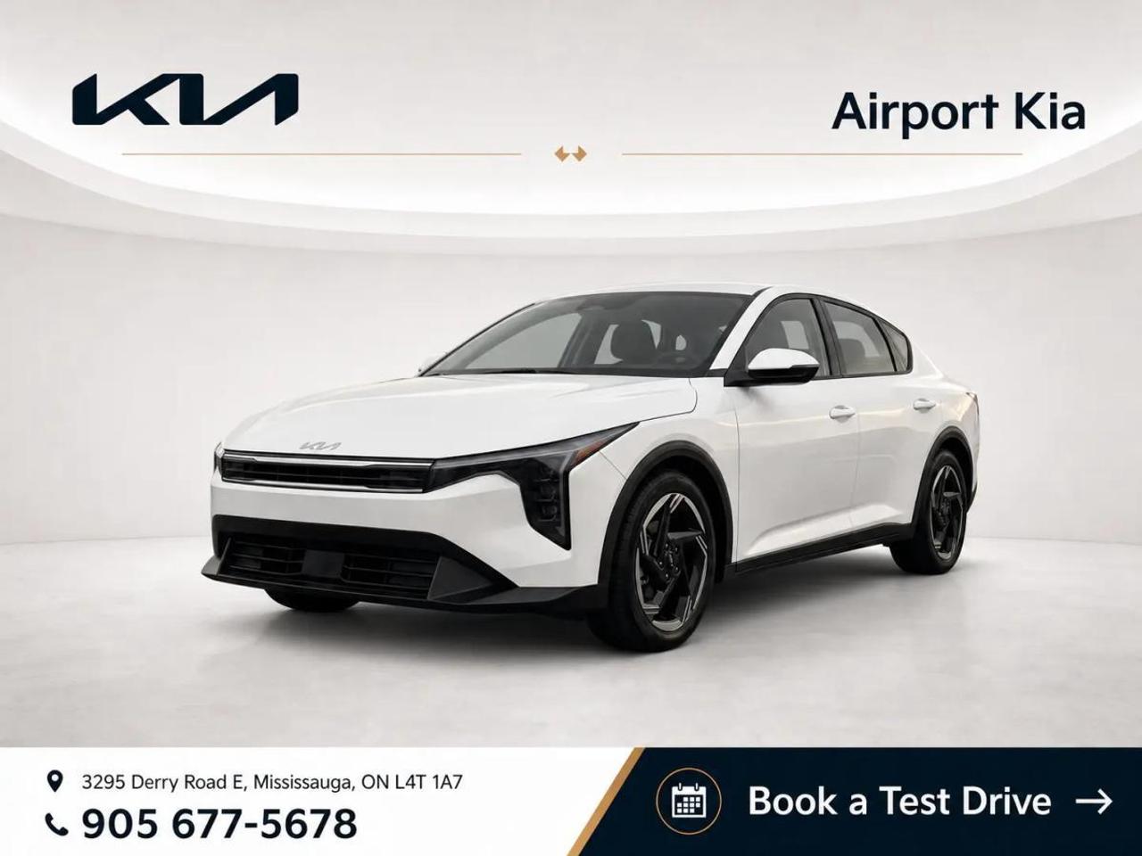 Snow White Pearl 2025 Kia K4 EX FWD  CVT 2.0L I4 MPI DOHC 16V LEV3-SULEV30 147hp ABS brakes, Active Cruise Control, Alloy wheels, Electronic Stability Control, Heated door mirrors, Heated Front Bucket Seats, Heated front seats, Illuminated entry, Low tire pressure warning, Remote keyless entry, Traction control.    **ABOVE IS THE SPECIAL FINANCING PRICE, $1500 MORE FOR CASH PURCHASES** PLEASE CALL AHEAD TO CHECK AVAILABILITY** ** Previous Daily Rental** We believe in a haggle-free environment and provide our best price upfront. We compare our vehicles with competing inventory and adjust our prices daily. At Airport Kia, our team is dedicated to providing exceptional customer service and making your car buying and ownership experience as smooth and enjoyable as possible. From our knowledgeable sales associates who are always ready to help you find the perfect vehicle for your needs and budget, to our expert technicians who are committed to keeping your Kia running smoothly and efficiently, our team is here to meet all of your automotive needs and exceed your expectations. Were proud to be a family-owned dealership, and we treat every customer like family too. That means personalized service tailored to your needs, a warm and welcoming atmosphere, and a commitment to honesty, integrity, and transparency in all of our interactions. So when you choose Airport Kia, you can rest assured that youre in good hands with our team. Visit us today at 3295 Derry Road East, Mississauga, Ontario L4T 1A8 or give us a call at 905-677-5678 to experience the Airport Kia difference for yourself.      **Previous Daily Rental**