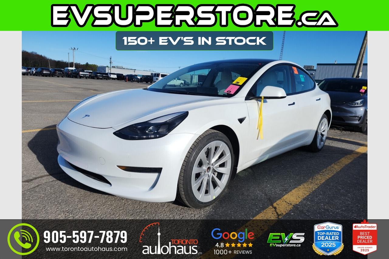 2022 Tesla Model 3 LFP I WHITE INTERIOR I EVSUPERSTORE.CA Photo