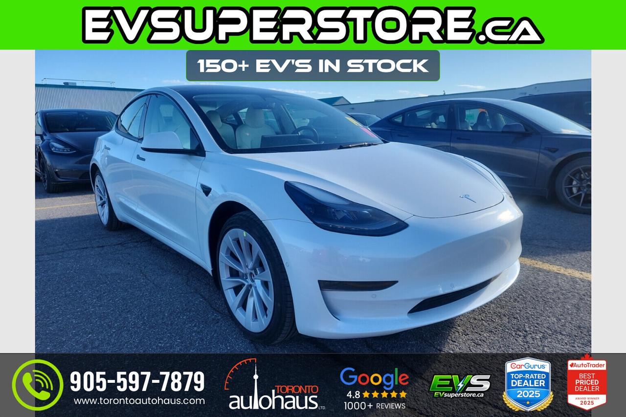 2022 Tesla Model 3 LFP I WHITE INTERIOR I EVSUPERSTORE.CA Photo3