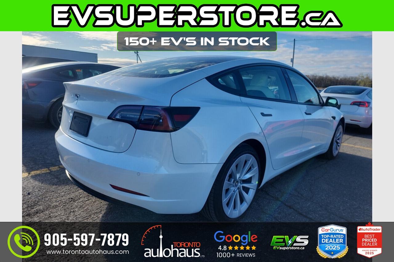 2022 Tesla Model 3 LFP I WHITE INTERIOR I EVSUPERSTORE.CA Photo