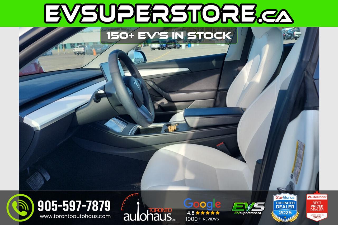2022 Tesla Model 3 LFP I WHITE INTERIOR I EVSUPERSTORE.CA Photo