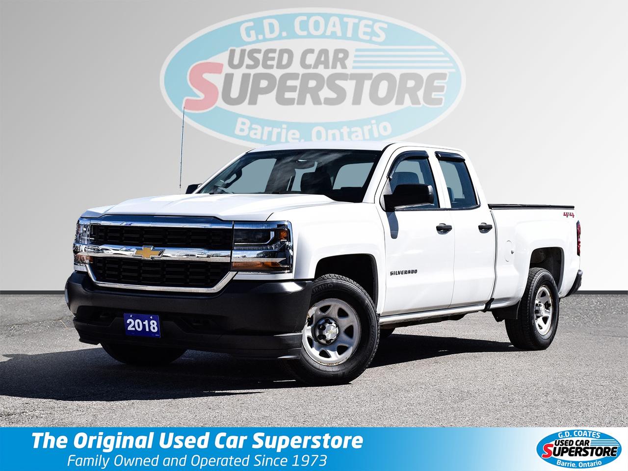 2018 Chevrolet Silverado 1500 WT Double Cab 4x4 ~Carplay ~Tonneau ~Camera Photo0