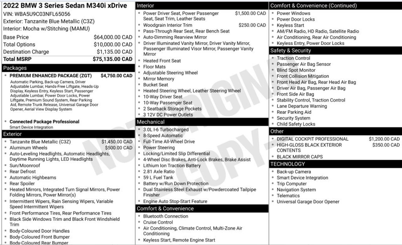 2022 BMW 3 Series M340i xDrive   $10000+ Factory Upgrades   Heads-Up Photo