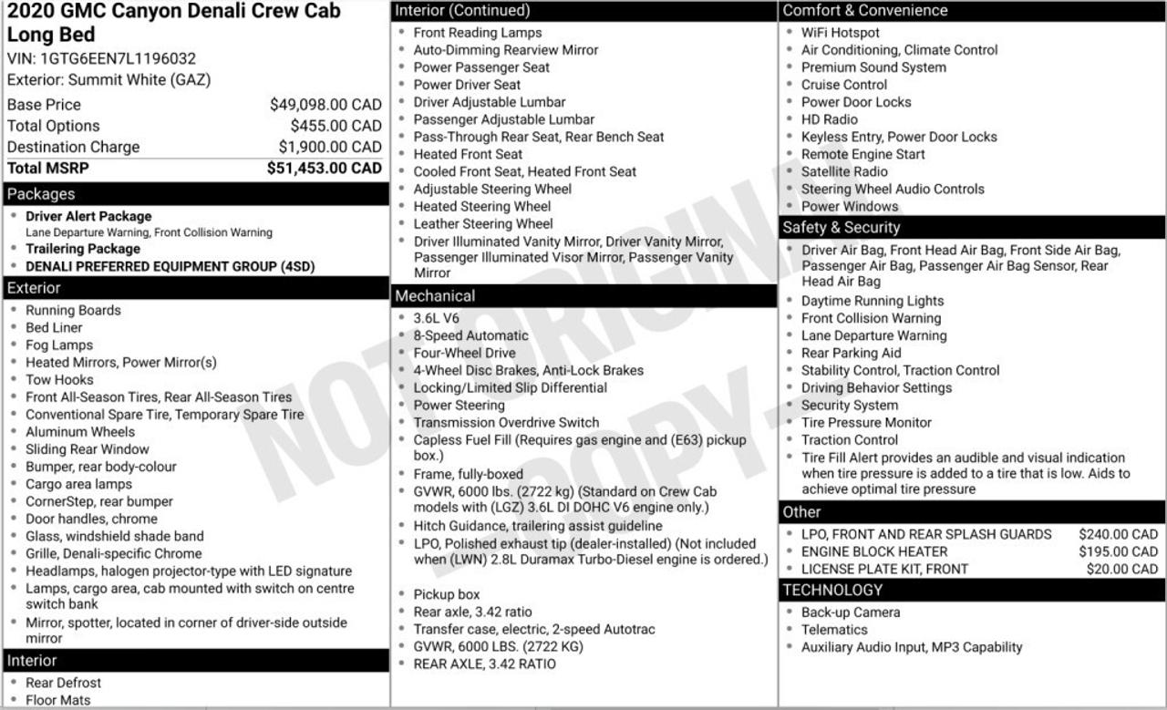 2020 GMC Canyon Denali Crew Cab   Cooled Seats   Heated Wheel   Dr Photo