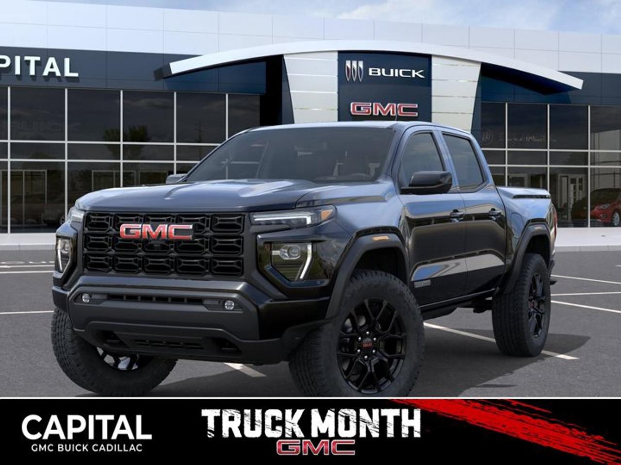 This 2026 GMC Canyon in Onyx Black is equipped with 4WD and Turbocharged Gas I4 2.7L/ engine.The GMC Canyon might be midsize, but its fully premium. Designed for easy access, an available easy lift and lower tailgate allows for smooth operation, while an integrated corner-step rear bumper provides efficient access to the truck bed and your cargo. Its the little things that set the Canyon apart, like its LED-signature front lighting, chrome grille surrounds and chrome mirror caps and door handles. The Canyon is takes premium comfort to a new level with features such as available soft-touch instrument panel and available heated driver and front passenger seats. The interior is also engineered to give you and your passengers an exceptional level of quiet, from noise-reducing innovations to triple door seals. This truck offers an engine lineup that delivers power and efficiency. This baby has 308 horsepower and can tow up to 3493 KG (7700 LB.). Intelligent control features, including traction control, trailer sway and hill descent control, available automatic rear locking differential, brake rotors and integrated trailer brake controller and diesel exhaust brake, to help you stay confidently in command no matter what you may be hauling or trailering. The Canyon provides intelligently placed controls and driver-centric features to keep you in touch, in charge and connected on the road, from available built-in Wi-Fi, an infotainment system with navigation and a rear-vision camera, to power outlets, rear seat reminders and access to the myGMC app. Youll also find state-of-the-art safety to help enhance your awareness of the road and surrounding vehicles, such as available forward collision alert, and more.Check out this vehicles pictures, features, options and specs, and let us know if you have any questions. Helping find the perfect vehicle FOR YOU is our only priority.P.S...Sometimes texting is easier. Text (or call) 306-801-9090 for fast answers at your fingertips!Dealer License #914248Disclaimer: All prices are plus taxes & fees. See dealer for Details. Dealer Permit # 914248 See dealer for Details.