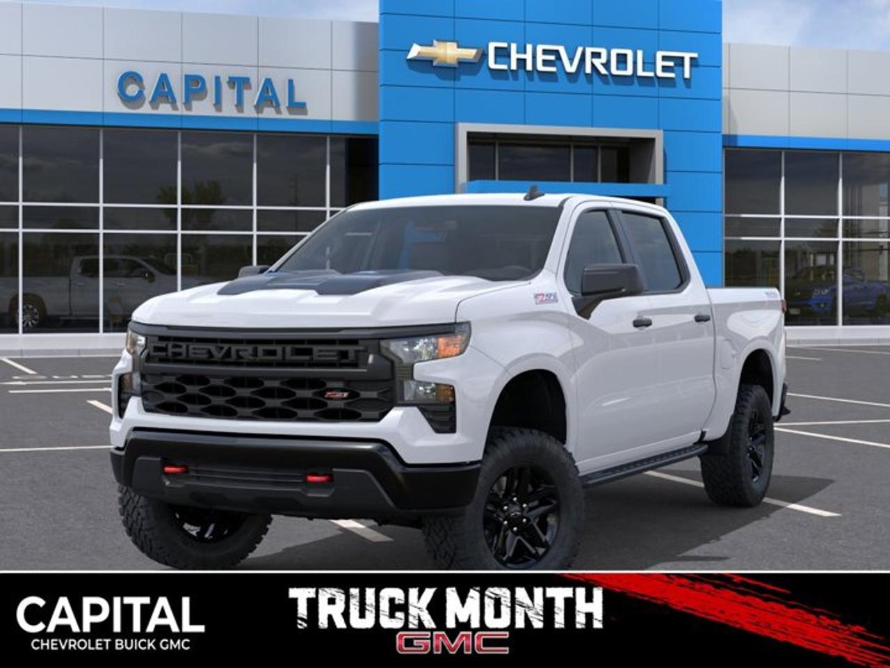 This Chevrolet Silverado 1500 delivers a Gas V8 5.3L/325 engine powering this Automatic transmission. ENGINE, 5.3L ECOTEC3 V8 (355 hp [265 kW] @ 5600 rpm, 383 lb-ft of torque [518 Nm] @ 4100 rpm); featuring available Dynamic Fuel Management that enables the engine to operate in 17 different patterns between 2 and 8 cylinders, depending on demand, to optimize power delivery and efficiency, Wireless phone projection for Apple CarPlay and Android Auto, Windows, power rear, express down.*This Chevrolet Silverado 1500 Comes Equipped with These Options *Window, power front, passenger express down, Window, power front, drivers express up/down, Wi-Fi Hotspot capable (Terms and limitations apply. See onstar.ca or dealer for details.), Wheels, 18 x 8.5 (45.7 cm x 21.6 cm) High gloss Black painted aluminum, Wheel, 17 x 8 (43.2 cm x 20.3 cm) full-size, steel spare, USB ports, rear, dual, charge-only, USB Ports, 2, Charge/Data ports located on the instrument panel, Transfer case, two-speed electronic Autotrac with push button control (4WD models only), Tires, LT275/65R18C blackwall Goodyear Wrangler Territory MT, Tire, spare 265/70R17SL all-season, blackwall.* Stop By Today *A short visit to Capital Chevrolet Buick GMC Inc. located at 13103 Lake Fraser Drive SE, Calgary, AB T2J 3H5 can get you a tried-and-true Silverado 1500 today!