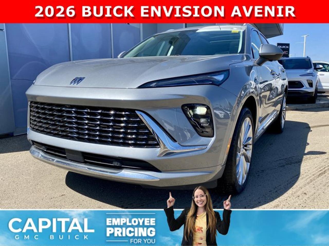 THIS 2026 Buick Envision Avenir AWD is the perfect SUV and comes loaded with options like MASSAGING SEAT, Heated and Cooled Seats, Heated Steering, Remote Start, 360 Camera, Rear Camera Mirror, Power Liftgate, Panoramic Sunroof, Heads-Up Display, Adaptive Cruise Control, Bose Stereo, a Ton of safety features and so much more... CALL NOWAsk for the Internet Department for more information or book your test drive today! Text 507-585-4395 for fast answers at your fingertips!AMVIC Licensed Dealer - Licence Number B1044900