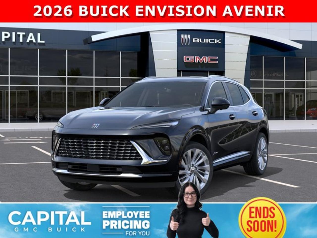 THIS 2026 Buick Envision Avenir AWD is the perfect SUV and comes loaded with options like MASSAGING SEAT, Heated and Cooled Seats, Heated Steering, Remote Start, 360 Camera, Rear Camera Mirror, Power Liftgate, Panoramic Sunroof, Heads-Up Display, Adaptive Cruise Control, Bose Stereo, a Ton of safety features and so much more... CALL NOWAsk for the Internet Department for more information or book your test drive today! Text 587-400-9276 for fast answers at your fingertips!AMVIC Licensed Dealer - Licence Number B1044900