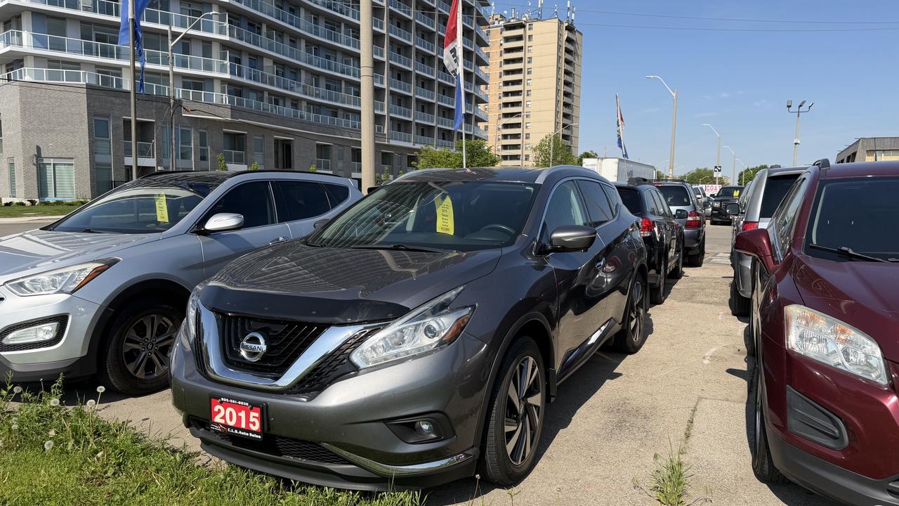 <html>
<p>This 2015 Nissan Murano is a fully-loaded, fully-certified, accident-free vehicle with a lot to offer. With the elegant silver exterior and sharp black interior, this car promises style with every trip. Bluetooth capabilities, heated seats, navigation system, and plenty other features allow for comfort and riding with ease. Feel safe and secure with the back-up camera, brake assist, and built in security system. This fuel-efficient, low mileage vehicle is truly a great choice for any type of journey. </p>
<p>This comes with a brand new transmission from the dealer </p>
<br>
<p>Financing is available for all credit types OAC. Carfax provided for every vehicle.</p>
<p>Prices include certification of vehicle, first oil change, and professional detailing; taxes and licensing extra.</p>
<p>3-month warranty included, can be extended for additional cost. Inquire for more details.</p>
<p>Family-run business with friendly staff. Our customers are our number one priority. Satisfaction guaranteed.</p>
<p> </p>
<p><b>C.L.S Auto Sales</b> 2795 Barton St. E., Hamilton, ON, L8E 2J8. Office #: 905-561-8030          </p>
<p>After-Hours #: 905-517-4507</p>
</html>