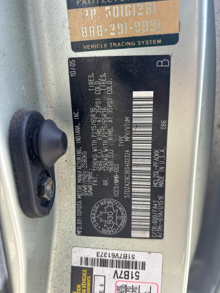 2006 Toyota Sienna 5dr CE 7-Passenger Photo