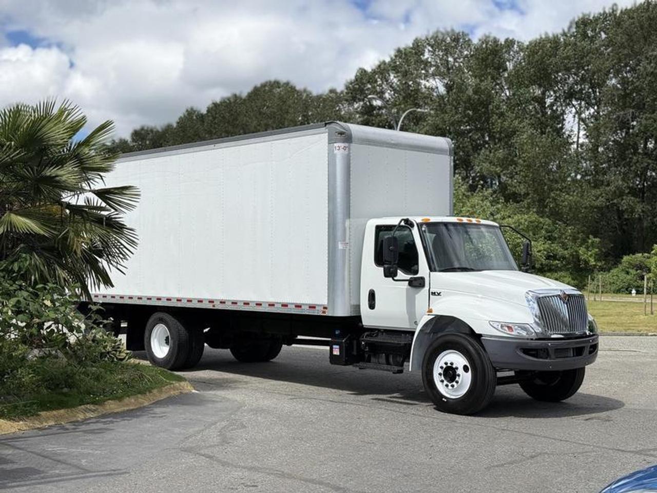 This 2022 International MV607 cube van is powered by a 6.7L Cummins 6-cylinder diesel engine paired with an automatic transmission and rear-wheel drive. Configured with a 26-foot cargo body, this medium-duty commercial truck offers substantial enclosed cargo capacity suited for delivery, moving, logistics, or fleet applications.

Equipped with a Waltco 3,000 lb power tailgate, this unit provides convenient loading and unloading capability for palletized cargo and heavy equipment. Additional features include cruise control, air seat, heated mirrors, Eco Mode, air conditioning and heat, and parked regeneration functionality. The cargo box measures approximately 26 feet long, 8 feet 1 inch wide, and 103 inches high, while overall vehicle dimensions are approximately 37 feet 4 inches long, 13 feet high, and 8 feet 6 inches wide. Finished in white with a gray cloth interior, this MV607 offers a practical and capable setup for commercial transport operations. This item is currently OFFSITE. You must register an appointment with our office to schedule an offsite viewing. Appointments must be made a minimum of one business day in advance (and as defined by the days that Repo.com is open for business) before your appointment can be scheduled and confirmed. We may, at our own discretion, instead opt to transport smaller items to Repo.coms main yard for viewing purposes.  $98,850.00 plus $375 processing fee, $99,225.00 total payment obligation before taxes.   Listing report, warranty, contract commitment cancellation fee, financing available on approved credit (some limitations and exceptions may apply). All above specifications and information is considered to be accurate but is not guaranteed and no opinion or advice is given as to whether this item should be purchased. We do not allow test drives due to theft, fraud, acts of vandalism and undetectable impaired driving. Instead we provide the following benefits: Complimentary Warranty (with options to extend), Limited Money Back Satisfaction Guarantee on Fully Completed Contracts, Contract Commitment Cancellation, and an Open-Ended Sell-Back Option. Ask seller for details or call 604-522-REPO(7376) to confirm listing availability.