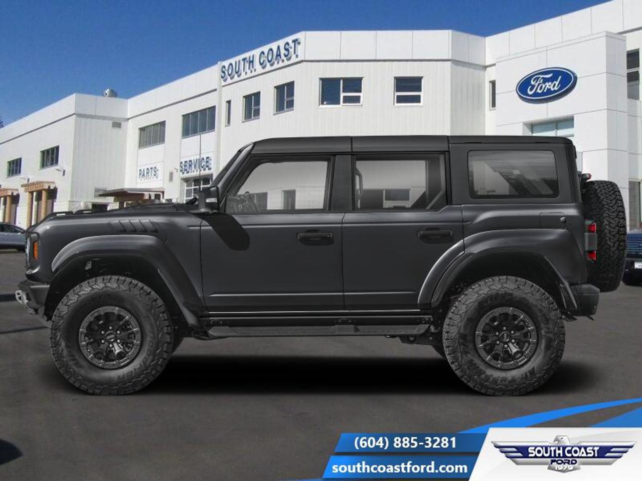 <b>Adaptive Cruise Control!</b><br> <br> The 2026 Ford Bronco combines iconic heritage, rough-terrain readiness and modern flexibility into one compelling package.<br> <br>The 2026 Ford Bronco brings adventure to life with its rugged design, intelligent features, and customizable configuration that adapts to off-road landscapes or city escapes. Inside, the cabin features durable materials, intuitive tech and seating tailored for both driver and passengers in every journey. With its strong presence, forward-thinking enhancements and Fords commitment to performance, the Bronco offers a driving experience that thrives in every terrain.<br> <br>This Black Sport Cloth 40/con/40 SUV has a 10 Speed Automatic transmission and is powered by a 418HP 3.0L V6 Cylinder Engine. This vehicle has been upgraded with the following features: Adaptive Cruise Control.<br><br> View the original window sticker for this vehicle with this url <b><a href=http://www.windowsticker.forddirect.com/windowsticker.pdf?vin=1FMEE0RR3TLB27235 target=_blank>http://www.windowsticker.forddirect.com/windowsticker.pdf?vin=1FMEE0RR3TLB27235</a></b>.<br> <br>To apply right now for financing use this link: <a href=https://www.southcoastford.com/financing/ target=_blank>https://www.southcoastford.com/financing/</a><br> <br/>Buy this vehicle now for the lowest bi-weekly payment of <b>$993.54</b> with $0 down for 84 months @ 7.99% APR O.A.C. ( taxes included, $695 Administration Fee included / Total Obligation of $159512 / Federal Luxury Tax of $3267.00 included.). See dealer for details. <br><br>Call South Coast Ford Sales or come visit us in person. Were convenient to Sechelt, BC and located at 5606 Wharf Avenue. and look forward to helping you with your automotive needs. <br><br> Come by and check out our fleet of 20+ used cars and trucks and 80+ new cars and trucks for sale in Sechelt.  o~o