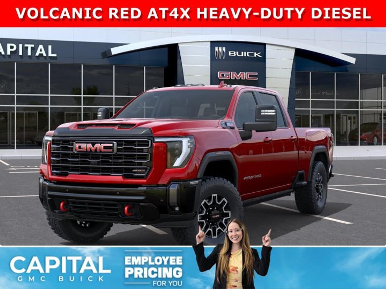 Check out this 2026 GMC SIERRA 2500 HD AT4X Duramax Diesel... This fully-loaded Heavy Duty comes equipped with every option, including Heated and Cooling MASSAGING Seats, Factory Installed Lift, 35 Inch Tires, Multimatic DSSV dampers, 5th Wheel Prep, Heated Steering, Power Assist Steps, Exclusive Obsidian Rush Interior, Power Sunroof, Technology Package, 360 Cam, Rear Streaming Camera Mirror, Heads-up Display, Heated Rear Seats, Adaptive Cruise Control, Wireless Charging, MultiPro Tailgate, and so much more... CALL NOW!Ask for the Internet Department for more information or book your test drive today! Text 507-585-4395 for fast answers at your fingertips!AMVIC Licensed Dealer - Licence Number B1044900