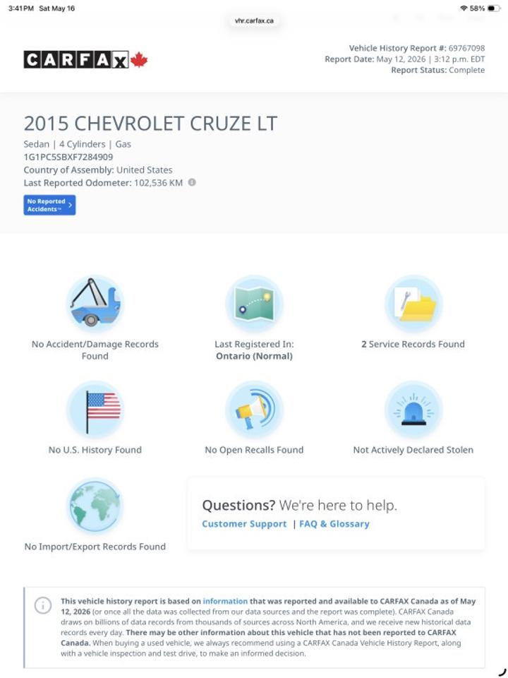 2015 Chevrolet Cruze 4dr Sedan 1LT Photo