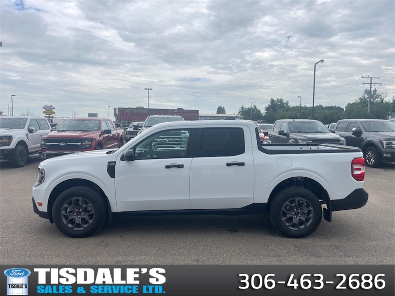 <b>XLT Luxury Package, 17 inch Aluminum Wheels, Tow Package!</b><br> <br> Check out the large selection of new Fords at Tisdales today!<br> <br>The 2026 Ford Maverick blends agile practicality, intelligent design and everyday strength into one compelling package.<br> <br>The 2026 Ford Maverick balances the utility of a pickup with the size and maneuverability tailored for daily use and light-duty tasks. Inside, the cabin features thoughtful materials, simple modern tech and seating designed to support every passenger comfortably. With its versatile footprint, confident styling and Fords reputation for dependability, the Maverick stands out as a smart choice for lifestyle-driven truck buyers.<br> <br>This Oxford White Crew Cab 4X4 pickup has an Automatic transmission and is powered by a 250HP 2.0L 4 Cylinder Engine. <br> <br> Our Mavericks trim level is XLT. This hybrid pickup blends efficiency and versatility, pairing a lithium-ion battery with regenerative braking and a 1,400 lb maximum payload to handle both daily drives and demanding tasks with ease. Inside, it features a spacious cabin with cloth bucket seats, a 13.2 SYNC 4 touchscreen, wireless Apple CarPlay and Android Auto, SiriusXM, Bluetooth, 5G Wi-Fi hotspot, and smart storage solutions for both passengers and gear. Safety is prioritized with Pre-Collision Assist with pedestrian detection, lane-keeping aid, driver monitoring, cross-traffic mitigation, multiple airbags including curtain and knee protection, rear child safety locks, and Fords advanced stability and traction systems for confident driving in all conditions. This vehicle has been upgraded with the following features: XLT Luxury Package, 17 inch Aluminum Wheels, Tow Package.<br><br> View the original window sticker for this vehicle with this url <b><a href=http://www.windowsticker.forddirect.com/windowsticker.pdf?vin=3FTTW8JA5TRA96309 target=_blank>http://www.windowsticker.forddirect.com/windowsticker.pdf?vin=3FTTW8JA5TRA96309</a></b>.<br> <br>To apply right now for financing use this link: <a href=http://www.tisdales.com/shopping-tools/apply-for-credit.html target=_blank>http://www.tisdales.com/shopping-tools/apply-for-credit.html</a><br> <br/>4.99% financing for 84 months. <br> Buy this vehicle now for the lowest bi-weekly payment of <b>$296.40</b> with $0 down for 84 months @ 4.99% APR O.A.C. ( Plus applicable taxes - $699 administration fee included in sale price. ). Incentives expire 2026-07-31. See dealer for details. <br><br>Tisdales is not your standard dealership. Sales consultants are available to discuss what vehicle would best suit the customer and their lifestyle, and if a certain vehicle isnt readily available on the lot, one will be brought in. o~o
