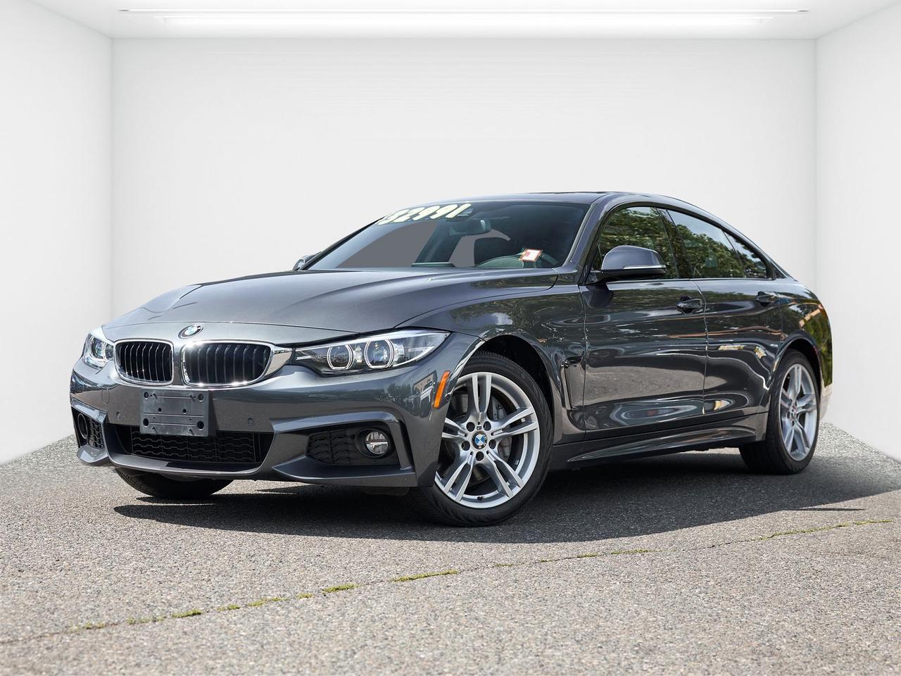Navigation | Leather Interior | Sunroof | Heated Seats | Apple CarPlay | Backup Camera | Sport Package | Dual Zone Climate Control<br /><br />2019 BMW 4 Series 430i Gran Coupe AWD<br /><br /><br />This 2019 BMW 4 Series 430i Gran Coupe AWD is now available at White Rock Hyundai, combining sporty performance, luxury comfort, and everyday practicality in one sleek package. Powered by a turbocharged 2.0L engine paired with BMWs intelligent all wheel drive system, this luxury sport sedan delivers responsive handling and confident driving for commuters and weekend drivers throughout White Rock, Surrey, South Surrey, Delta, Langley, and Vancouver. The Gran Coupe design adds extra versatility with four doors and a spacious hatch style cargo area while maintaining the signature coupe inspired styling BMW is known for.<br /><br />Inside, this BMW 430i Gran Coupe is well equipped with features such as navigation, leather interior, heated seats, Apple CarPlay, dual zone climate control, backup camera, and a power sunroof for added comfort and convenience. Its refined interior, smooth ride quality, and upscale technology make it an excellent option for drivers looking for a luxury sedan with sporty character and practical usability. If you're searching for a used BMW 430i Gran Coupe for sale in White Rock, this AWD model offers premium driving enjoyment with everyday versatility.<br /><br />Why Buy From us?<br />*7x Hyundai President's Award of Merit Winner<br />*3x Consumer Choice Award for Business Excellence<br />*AutoTrader Dealer of the Year M-Promise Certified Preowned ($995 value):<br />- 30-day/2,000 Km Exchange Program<br />- 3-day/300 Km Money Back Guarantee<br />- Comprehensive 144 Point Mechanical Inspection<br />- Full Synthetic Oil Change<br />- BC Verified CarFax<br />- Minimum 6 Month Power Train Warranty<br /><br />Our vehicles are priced under market value to give our customers a hassle free experience. We factor in mechanical condition, kilometres, physical condition, and how quickly a particular car is selling in our market place to make sure our customers get a great deal up front and an outstanding car buying experience overall. At White Rock Hyundai, we help you get where you want to go. *All vehicle purchases are subject to a $799 administration fee. *Dealer #31129.<br /><br />Odometer is 92469 kilometers below market average!<br /><br />CALL NOW!! This vehicle will not make it to the weekend!!