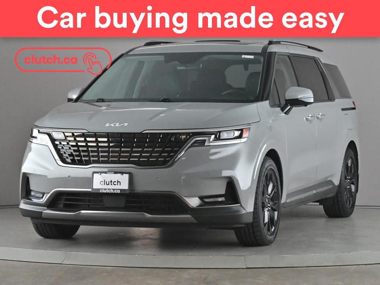 Brake Assist, Power Tailgate/Hatch, Power Sliding Doors and more!<br> <br>Clutch is the largest online used car retailer in Canada, delivering a seamless, hassle-free car-buying experience to drivers everywhere. Shop thousands of used cars online, get the right one delivered to your door, and enjoy peace of mind with our 10-Day Money-Back Guarantee. How sweet is that? To learn more, visit clutch.ca.<br> <br>The top features for this car include:<br> <br>Electric Parking Brake<br>Brake Assist<br>Power Tailgate/Hatch<br>Power Sliding Doors<br>Auto Dimming Rearview Mirror<br>Front Heated Seats<br>Ventilated Front Seats<br>Power Lumbar Support<br>Rear Heated Seats<br>Folding Rear Seats<br>Ventilated 2nd Row Seats<br>Manual Fold-Into-Floor Third Row Seat<br>Climate Control<br>Dual Zone Front Climate Control<br>Rear Climate Control<br>Premium Sound System<br>Speed-Sensitive Volume<br>Bluetooth Music<br>Touchscreen Display<br>GPS Navigation<br>Cruise Control<br>Adaptive Cruise Control<br>Integrated Garage Door Opener<br>12V Outlet<br>Hands Free Device Connectivity<br>Apple CarPlay<br>Android Auto<br>Wireless Charging<br>USB Input<br>Keyless Entry<br>Push Button Start<br>Passive Keyless Entry<br>Keyfob Remote Start<br>Front View Camera<br>Power Folding Exterior Mirrors<br>Rear Seat Reminder<br>Lane Departure Warning<br>Active Lane Keep Assistance<br>Blindspot Sensors<br>Forward Collision Mitigation<br>Rear Collision Warning<br>Rear Collision Mitigation<br>Rear Cross Traffic Alert<br>Pedestrian Detection<br>Driver Attention Alert<br>Heated Steering Wheel<br>Rear Window Defroster<br>Panoramic Sunroof<br>Hill Assistance<br>Automatic High Beams<br>Rear View Camera<br>Parking Sensors<br>Rear Parking Sensors<br>Power Driver Seat<br>Power Passenger Seat<br>360 Camera<br>App Remote Start<br> <br>Seamless home delivery - Delivery to your door in a matter of days. Available on select packages.<br> <br>Try it out for 10 days - If you do not like it, we will take it back. <br> <br>Quality assured - All cars go through our rigorous 210-point inspection and reconditioning process.<br> <br>Peace of mind - Warranty and protection plans available.<br> <br>Haggle-free - No haggling or hard sells.<br> <br>100% Transparency - Full inspection reports on every car, including high-res photography and a free Carfax report.<br> <br>Listed price is for cash purchase only and does not include taxes, Shipping Fees (if applicable), Delivery Fees (if applicable), government licensing fees.<br> <br>Previous Provincial Registrations:<br>Ontario<br> <br>Stock # 104256