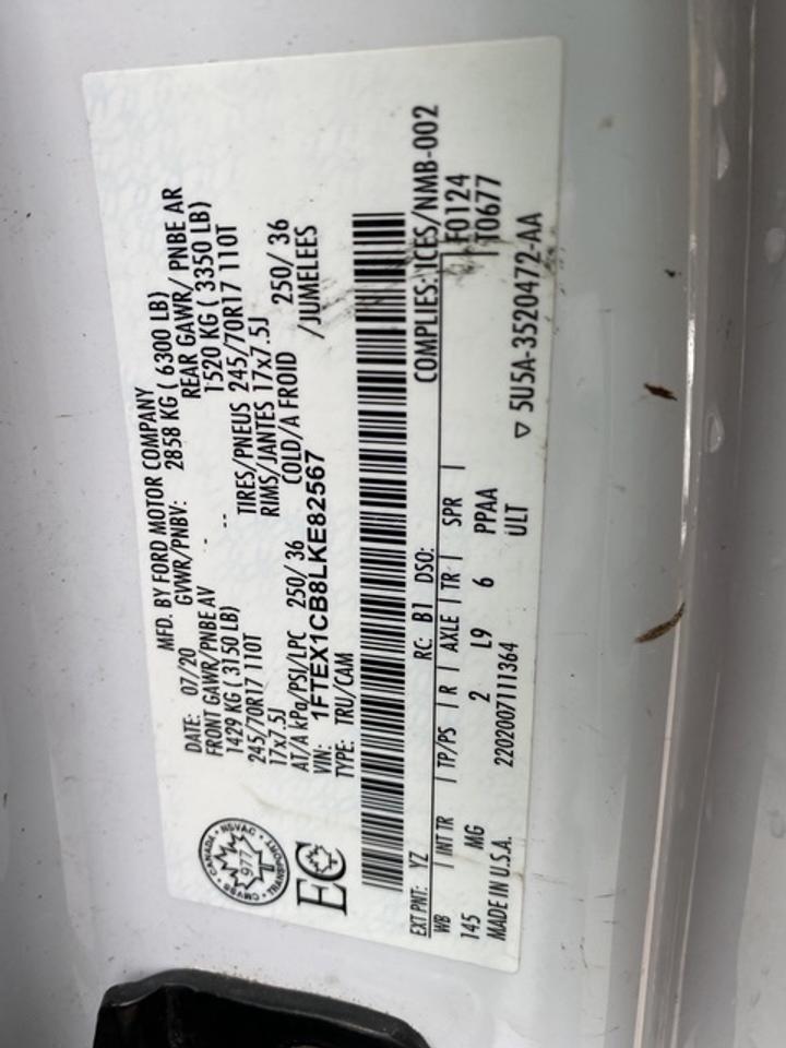 2020 Ford F-150 2wd Supercab 6.5' Box Xlt Extended Cab Std Bed Photo