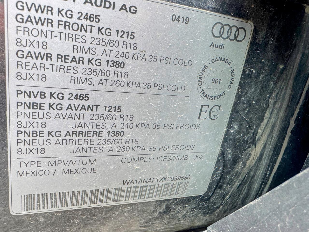 2019 Audi Q5 PREMIUM Photo