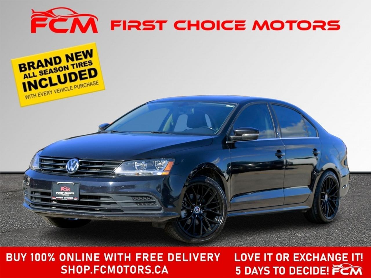 ** ** SPECIAL LIMITED TIME OFFER ** ** PURCHASE ANY VEHICLE THIS WEEK AND RECEIVE 4 BRAND-NEW ALL-SEASON TIRES AT NO ADDITIONAL COST!!! DONT MISS THIS EXCLUSIVE CHANCE TO UPGRADE YOUR RIDE AND STAY PREPARED FOR ANY WEATHER!!!       EXCITING NEWS FROM FIRST CHOICE MOTORS! Our brand-new online showroom is now open to the public, bringing the ultimate car shopping experience right to your fingertips! Enjoy a 100% online car shopping experience, with over 500 certified vehicles in stock, comprehensive protection plans, and thousands of new auto parts & accessories available! Plus, for a limited time, were offering FREE deliveries across Ontario on all vehicle purchases! Dont miss outvisit Shop.fcmotors.ca to find and upgrade your perfect vehicle today!      Welcome to First Choice Motors, the largest car dealership in Toronto of pre-owned cars, SUVs, and vans priced between $5000-$15,000. With an impressive inventory of over 300 vehicles in stock, we are dedicated to providing our customers with a vast selection of affordable and reliable options.       Were thrilled to offer a used 2017 Volkswagen Jetta WOLFSBURG, black color with 194,000km (STK#9903) This vehicle was $10990 NOW ON SALE FOR $9990. It is equipped with the following features:   - Manual Transmission   - Sunroof   - Heated seats   - Bluetooth   - Reverse camera   - Alloy wheels   - Power windows   - Power locks   - Power mirrors   - Air Conditioning      At First Choice Motors, we believe in providing quality vehicles that our customers can depend on. All our vehicles come with a 36-day guarantee on all safety related items. We also offer additional warranty options up to 5 years for our customers who want extra peace of mind.      Furthermore, all our vehicles are sold fully certified with brand new brakes rotors and pads, a fresh oil change, and brand new set of all-season tires installed & balanced. You can be confident that this car is in excellent condition and ready to hit the road.      At First Choice Motors, we believe that everyone deserves a chance to own a reliable and affordable vehicle. Thats why we offer financing options with low interest rates starting at 7.9% O.A.C. Were proud to approve all customers, including those with bad credit, no credit, students, and even 9 socials. Our finance team is dedicated to finding the best financing option for you and making the car buying process as smooth and stress-free as possible.      Our dealership is open 7 days a week to provide you with the best customer service possible. We carry the largest selection of used vehicles for sale under $9990 in all of Ontario. We stock over 300 cars, mostly Hyundai, Chevrolet, Mazda, Honda, Volkswagen, Toyota, Ford, Dodge, Kia, Mitsubishi, Acura, Lexus, and more. With our ongoing sale, you can find your dream car at a price you can afford. Come visit us today and experience why we are the best choice for your next used car purchase!      All prices include $22.00 OMVIC Fee.  Excludes, license plates, ownership registration and ONTARIO HST (13%)   *No Credit Card payments can be accepted for Vehicle Purchases*    *No Credit Card payments can be accepted for Vehicle Purchases*