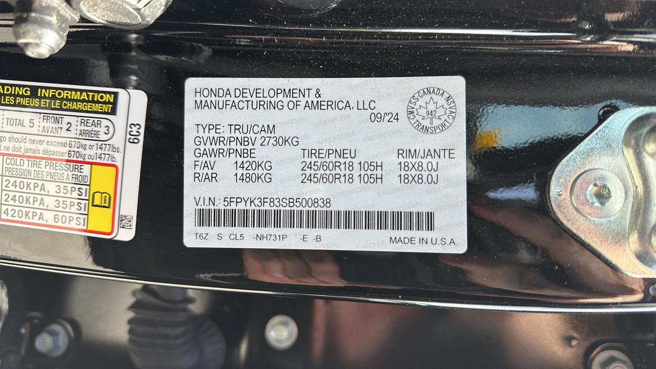 2025 Honda Ridgeline Black Edition AWD Photo
