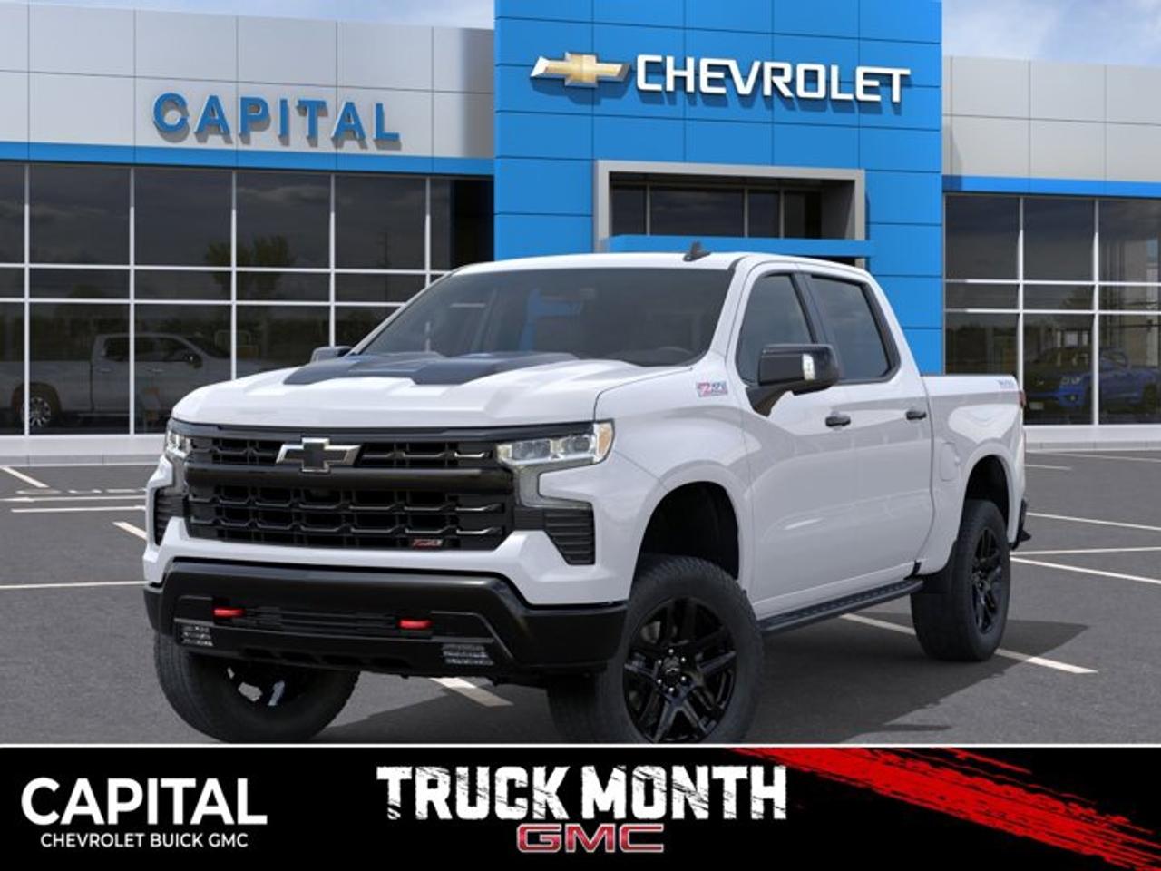 This Chevrolet Silverado 1500 boasts a Turbocharged Diesel I6 3.0L/ engine powering this Automatic transmission. ENGINE, DURAMAX 3.0L TURBO-DIESEL I6 (305 hp [227 kW] @ 3750 rpm, 495 lb-ft of torque [671 Nm] @ 2750 rpm) Includes (KW5) 220-amp alternator, (K05) engine block heater and (N10) dual exhaust.), Wireless phone projection for Apple CarPlay and Android Auto, Windows, power rear, express down.*This Chevrolet Silverado 1500 Comes Equipped with These Options *Window, power front, passenger express down, Window, power front, drivers express up/down, Wi-Fi Hotspot capable (Terms and limitations apply. See onstar.ca or dealer for details.), Wheels, 20 x 9 (50.8 cm x 22.9 cm) High gloss Black painted aluminum, Wheel, 17 x 8 (43.2 cm x 20.3 cm) full-size, steel spare, USB ports, rear, dual, charge-only, USB Ports, 2, Charge/Data ports located on the instrument panel, Transfer case, two-speed electronic Autotrac with push button control (4WD models only), Trailer brake controller, integrated, Tires, 275/60R20SL all-terrain, blackwall.* Visit Us Today *A short visit to Capital Chevrolet Buick GMC Inc. located at 13103 Lake Fraser Drive SE, Calgary, AB T2J 3H5 can get you a reliable Silverado 1500 today!