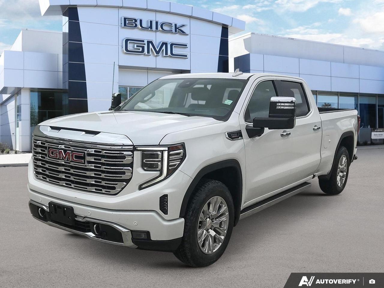 Technology Package ($1540) Rear Camera Mirror | Head Up Display

GMC Multi Pro Power Steps ($1450)

Power Sunroof ($1325)

Denali Premium Suspension | Bed View Camera | BOSE Speaker System | Dual Exhaust | Heated & Ventilated Seats | Heated Steering Wheel | Adaptive Cruise Control | Wireless Charging |
This 2024 GMC Sierra 1500 Denali in White Frost Tricoat is a two-year-old workhorse with only 54,618 km  still well within its prime and packed with the kind of capability and comfort that serious truck buyers demand. With a refined 3.0L Duramax Diesel inline-6, full-time 4WD, and the Denali trims top-tier appointments, this is a truck that earns its keep whether youre hauling, towing, or commuting.

Key Features 

- Four Wheel Drive 
- Remote Vehicle Start 
- Power Sunroof 
- 13.4 Inch Diag Colour Touchscreen 
- Wireless Charging 
- Ventilated Front Seats 
- Heated Front Seats 
- Heated Second Row Seats 
- Heated Steering Wheel 
- Adaptive Cruise Control
- Following Distance Indicator 
- Forward Collision Alert 
- Rear Cross Traffic Braking 
- Front And Rear Park Assist 

And More!

Ready to put this Sierra to work for you? Contact us at Birchwood Chevrolet Buick GMC with any questions, book a test drive appointment, or get started on your purchase online at birchwoodchevrolet.ca  were here to make the process straightforward and on your timeline.
All of our quality pre-owned vehicles are delivered with the following:
· a Birchwood Certified 152 pt Inspection
· a full tank of fuel
· Full service records (if available)
· a CARFAX report

Click, call (204) 837-5811, or visit Birchwood Chevrolet Buick GMC at the Birchwood Auto Park, 3965 Portage Avenue West at the Perimeter.

Special Financing Available! Price does not include taxes. Dealer Permit #4240.
Dealer permit #4240