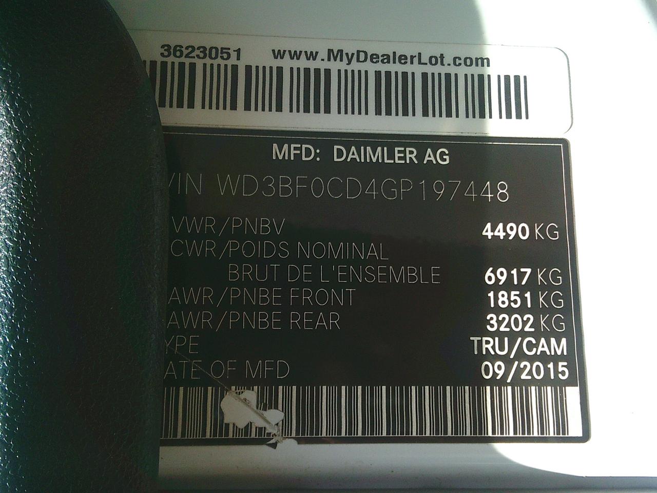 2016 Mercedes-Benz Sprinter 3500 SERVICE VAN RWD 3500 V6 144 Photo