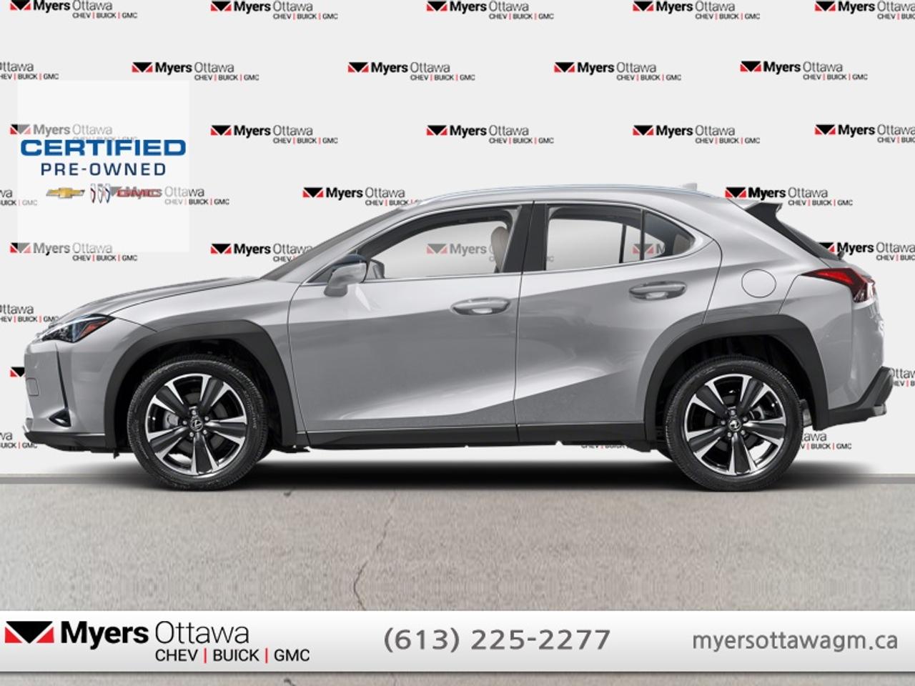Compare at $45320 - Myers Cadillac is just $44000! <br> <br>ANOTHER LOW PRICED HYBRID !!! 2025 LEXUS UX300 H AWD- METALLIC SILVER ON BLACK LEATHER, AWD, SUNROOF, NAV, CARPLAY, BLIND ZONE ALERT, HD REAR CAMERA, POWER LIFGATE, 2.0 4 CYL HYBRID - 200 HP, COMBINED FUEL SIPPING NUMBERS OF 5.3 L/100 KM!!! -Standard Lexus Safety System+ 3.0, which includes Pre-Collision System, Dynamic Radar Cruise Control, Lane Tracing Assist, and Proactive Driving Assist. SINGLE OWNER, CLEAN CARFAX, NO ADMIN FEES, CERTIFIED!!!!<br> <br>To apply right now for financing use this link: <a href=https://creditonline.dealertrack.ca/Web/Default.aspx?Token=b35bf617-8dfe-4a3a-b6ae-b4e858efb71d&Lang=en target=_blank>https://creditonline.dealertrack.ca/Web/Default.aspx?Token=b35bf617-8dfe-4a3a-b6ae-b4e858efb71d&Lang=en</a><br> <br/>Certified Pre-Owned Vehicles. Instead of worries our vehicles come with a 150+ point inspection and a 30 day / 2,500kms Vehicle Exchange Privilege. Buy with confidence! <br> <br/><br>All prices include Admin fee and Etching Registration, applicable Taxes and licensing fees are extra.<br>*LIFETIME ENGINE TRANSMISSION WARRANTY NOT AVAILABLE ON VEHICLES WITH KMS EXCEEDING 140,000KM, VEHICLES 8 YEARS & OLDER, OR HIGHLINE BRAND VEHICLE(eg. BMW, INFINITI. CADILLAC, LEXUS...)<br> Come by and check out our fleet of 50+ used cars and trucks and 170+ new cars and trucks for sale in Ottawa.  o~o