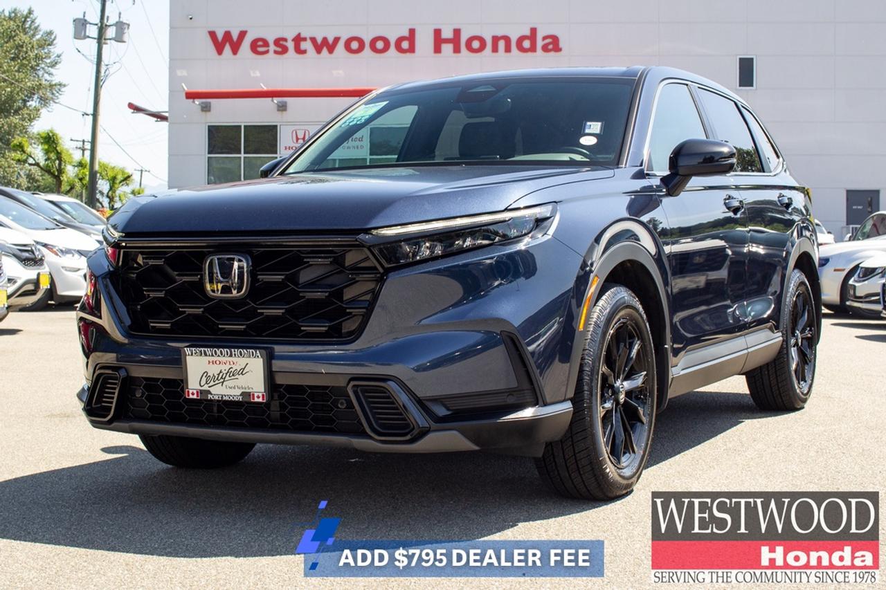 Add $795 Dealer Fee. Includes Buysmart Registration. Plus taxes and Govt. Levies.One low hassle free pre negotiated price, 2.0L 16V DOHC, Forward collision: Collision Mitigation Braking System (CMBS) + FCW mitigation, Heated front seats, Heated rear seats, Memory seat, Perforated Leather-Trimmed Seating Surfaces, Power Liftgate, Power moonroof.We stand behind our used Hondas! Our certified program gives Hondas 5 years old and newer a 7 year / 160,000km transferable powertrain warranty and includes full service records of the services performed to meet our CUV standards. Westwood Hondas Buy Smart Standard program includes a thorough safety inspection, detailed Car Proof report that shows the history of the car your buying,2 months 5000 km powertrain warranty and 6 months tire, brakes, battery, and bulbs. We give you a complete professional detail, full tank of gas and our best low price first which is based on live market pricing to guarantee you tremendous value and a non-stressful, no-haggle experience. And youll get 3 free months of Sirius radio where equipped! Buy your car from home.Just click build your deal to start the process. It is easy 7 day Exchange. Westwood Honda DL #31286.