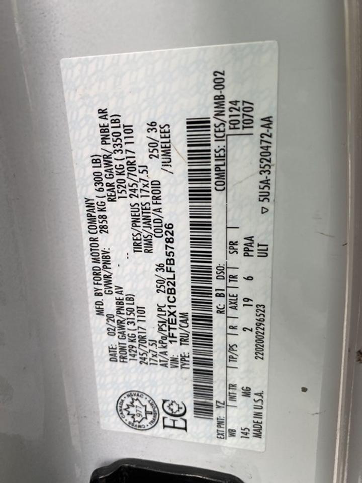 2020 Ford F-150 Supercab 6.5' Box Xlt Extended Cab Std Bed Photo