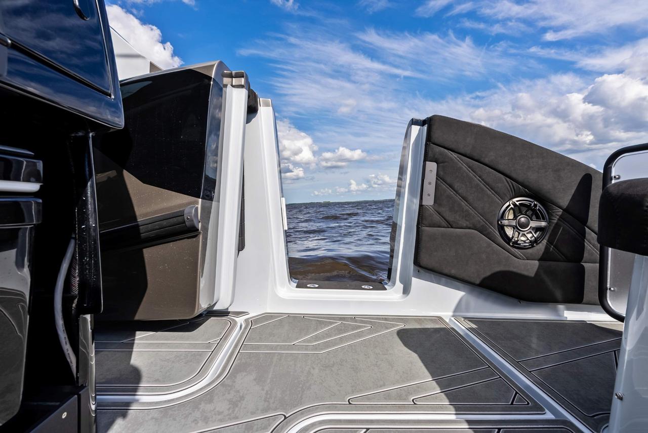 2027 Mystic Powerboats M4200 Center Console High-performance luxury center console is powered by quad 2026 Mercury Racing 500R outboards producing a combined 2,000 HP. Featuring a modified-vee fibreglass hull, joystick control, Seakeeper stabil Photo