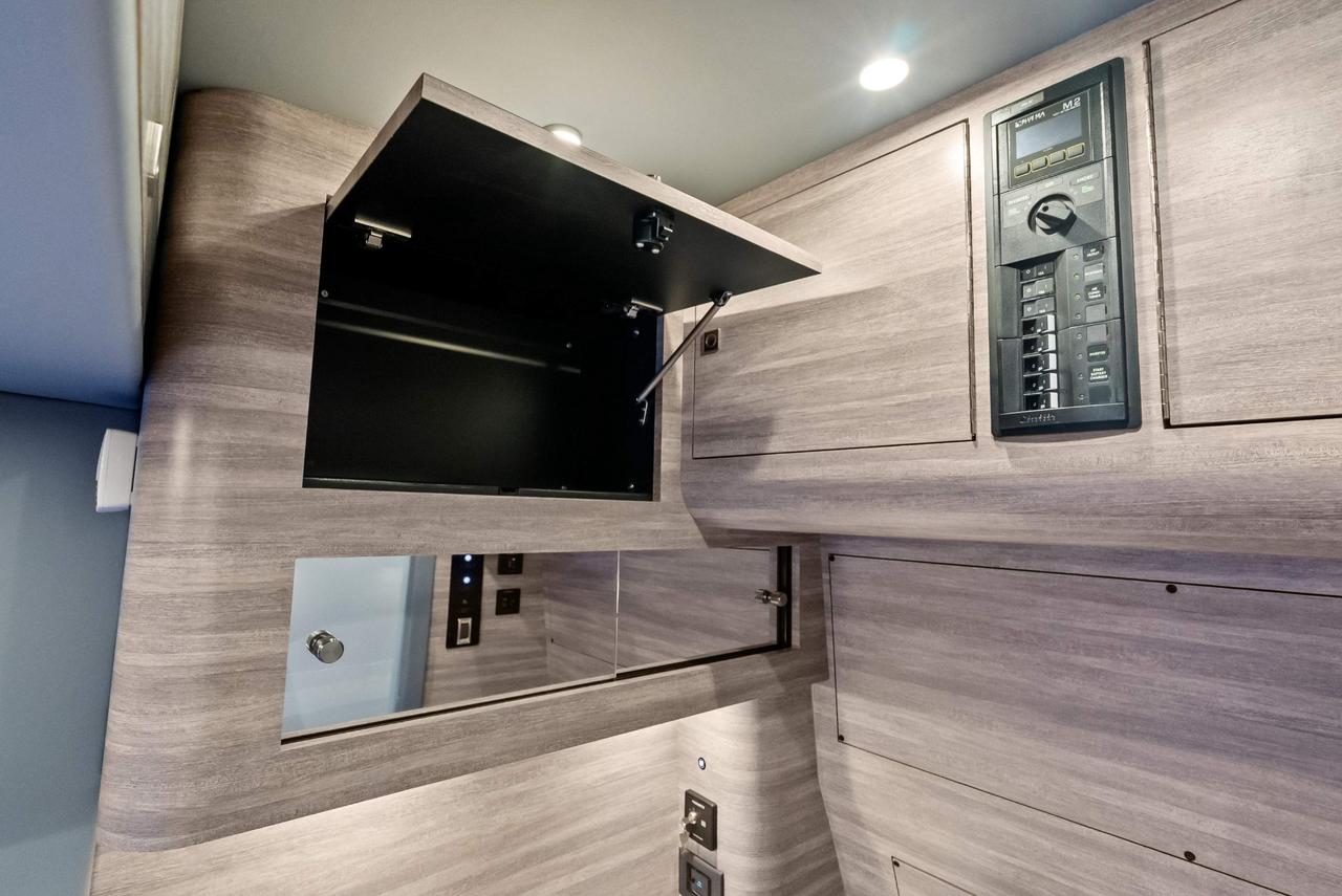 2027 Mystic Powerboats M4200 Center Console High-performance luxury center console is powered by quad 2026 Mercury Racing 500R outboards producing a combined 2,000 HP. Featuring a modified-vee fibreglass hull, joystick control, Seakeeper stabil Photo