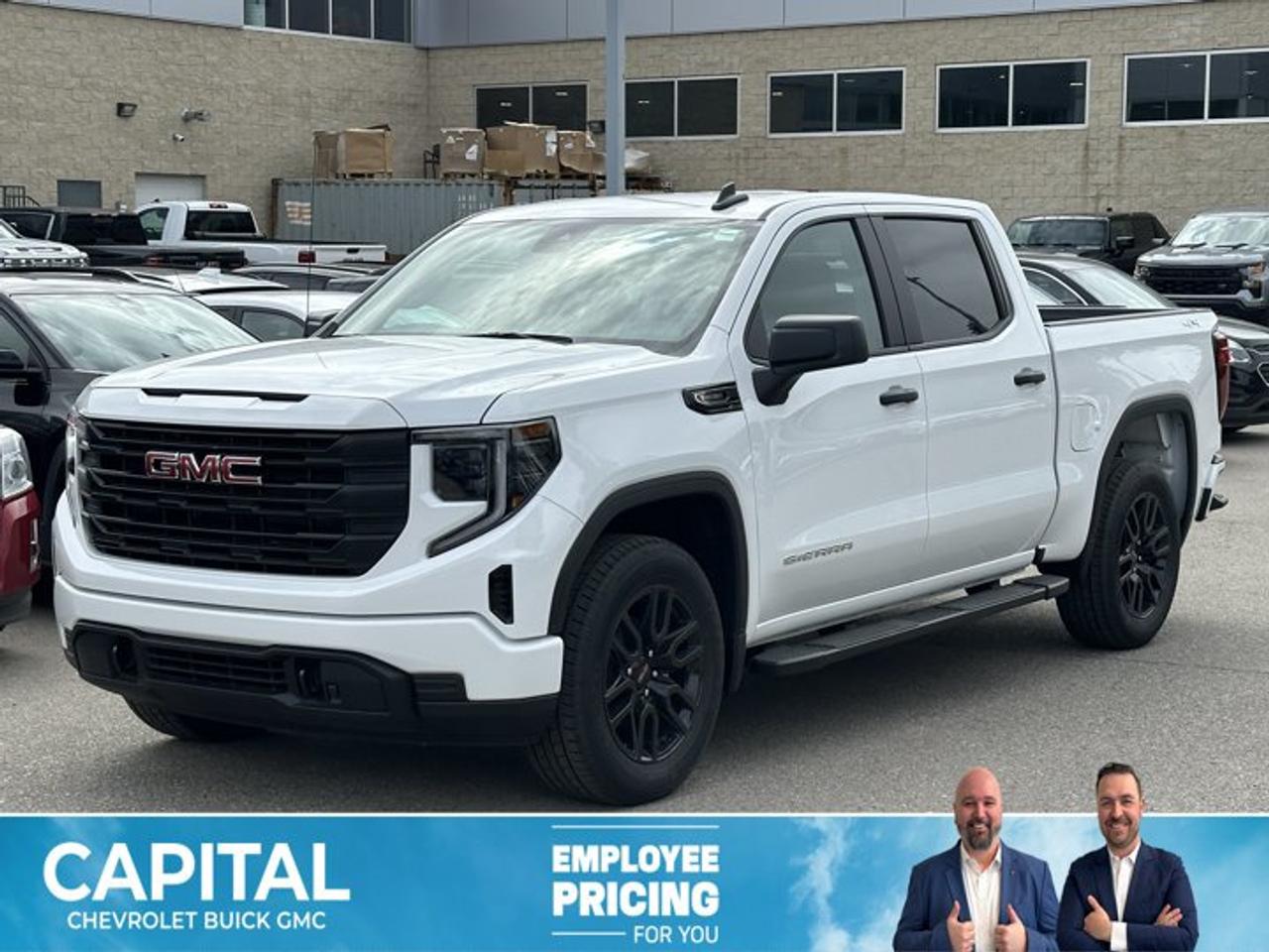 This GMC Sierra 1500 boasts a Turbocharged Gas I4 2.7L/166 engine powering this Automatic transmission. ENGINE, 2.7L TURBOMAX (310 hp [231 kW] @ 5600 rpm, 430 lb-ft of torque [583 Nm] @ 3000 rpm) Includes (KW5) 220-amp alternator.) (STD), Wireless, Apple CarPlay / Wireless Android Auto, Windows, power rear, express down (Not available on Regular Cab models.).* This GMC Sierra 1500 Features the Following Options *Windows, power front, drivers express up/down, Window, power front, passenger express down, Wi-Fi Hotspot capable (Terms and limitations apply. See onstar.ca or dealer for details.), Wheels, 17 x 8 (43.2 cm x 20.3 cm) painted steel, Silver, Wheel, 17 x 8 (43.2 cm x 20.3 cm) full-size, steel spare, USB Ports, 2, Charge/Data ports located on instrument panel, Transfer case, single speed, electronic Autotrac with push button control (4WD models only), Tires, 255/70R17 all-season, blackwall, Tire, spare 255/70R17 all-season, blackwall (Included with (QBN) 255/70R17 all-season, blackwall tires.), Tire Pressure Monitoring System, auto learn includes Tire Fill Alert (does not apply to spare tire).* Visit Us Today *Test drive this must-see, must-drive, must-own beauty today at Capital Chevrolet Buick GMC Inc., 13103 Lake Fraser Drive SE, Calgary, AB T2J 3H5.