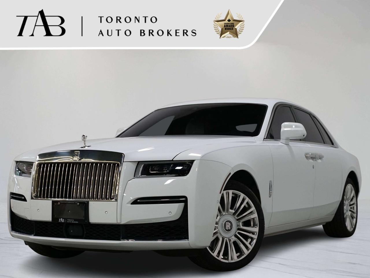 This 2022 Rolls-Royce Ghost is a local Ontario vehicle with a clean Carfax report, representing the pinnacle of modern luxury, craftsmanship, and effortless performance. Powered by a 6.75L twin-turbocharged V12 engine, the Ghost delivers an incredibly smooth, near-silent driving experience with immense power on demand, embodying Rolls-Royces philosophy of effortless, wafting performance. Every detail of the vehicle is engineered for ultimate comfort, refinement, and presence, making it one of the most prestigious luxury sedans on the road.

Key Features:

All-Wheel Drive System for Enhanced Stability and Control
Head-Up Display (HUD)
Signature Rolls-Royce Luxury Interior with Handcrafted Materials
Premium Leather Upholstery and Wood Veneer Accents
Advanced Air Suspension for Ultra-Smooth Ride Quality
High-End Infotainment and Navigation System
Multi-Zone Automatic Climate Control
Power Adjustable Heated Front Seats with Memory Function
Advanced Driver Assistance and Safety Systems

NOW OFFERING 3 MONTH DEFERRED FINANCING PAYMENTS ON APPROVED CREDIT. 

WE OFFER THE BEST FINANCE RATES, AND DONT CHARGE ANY FINANCING FEE

Looking for a top-rated pre-owned luxury car dealership in the GTA? Look no further than Toronto Auto Brokers (TAB)! Were proud to have won multiple awards, including the 2024 AutoTrader Best Priced Dealer, the 2026 Best in Business award, the 2025 CarGurus Award, the 2026 Top Choice Award, the 2026 Dealer Rater Consumer Satisfaction Award, the 2026 Canadian Choice Award, the 2026 Three Best Rated Dealer Award, and many more!

With 30 years of experience serving the Greater Toronto Area, TAB is a respected and trusted name in the pre-owned luxury car industry. Our 30,000 sq.Ft indoor showroom is home to a wide range of luxury vehicles from top brands like BMW, Mercedes-Benz, Audi, Porsche, Land Rover, Jaguar, Aston Martin, Bentley, Maserati, and more. And we dont just serve the GTA, were proud to offer our services to all cities in Canada, including Vancouver, Montreal, Calgary, Edmonton, Winnipeg, Saskatchewan, Halifax, and more.

At TAB, were committed to providing a no-pressure environment and honest work ethics. As a family-owned and operated business, we treat every customer like family and ensure that every interaction is a positive one. Come experience the TAB Lifestyle at its truest form, luxury car buying has never been more enjoyable and exciting!

We offer a variety of services to make your purchase experience as easy and stress-free as possible. From competitive and simple financing and leasing options to extended warranties, aftermarket services, and full history reports on every vehicle, we have everything you need to make an informed decision. We welcome every trade, even if youre just looking to sell your car without buying, and when it comes to financing or leasing, we offer same day approvals, with access to over 50 lenders, including all of the banks in Canada. Feel free to check out your own Equifax credit score without affecting your credit score, simply click on the Equifax tab above and see if you qualify.


Call us today or visit our website to learn more about our inventory and services. And remember, all prices exclude applicable taxes and licensing, and vehicles can be certified at an additional cost of $999.