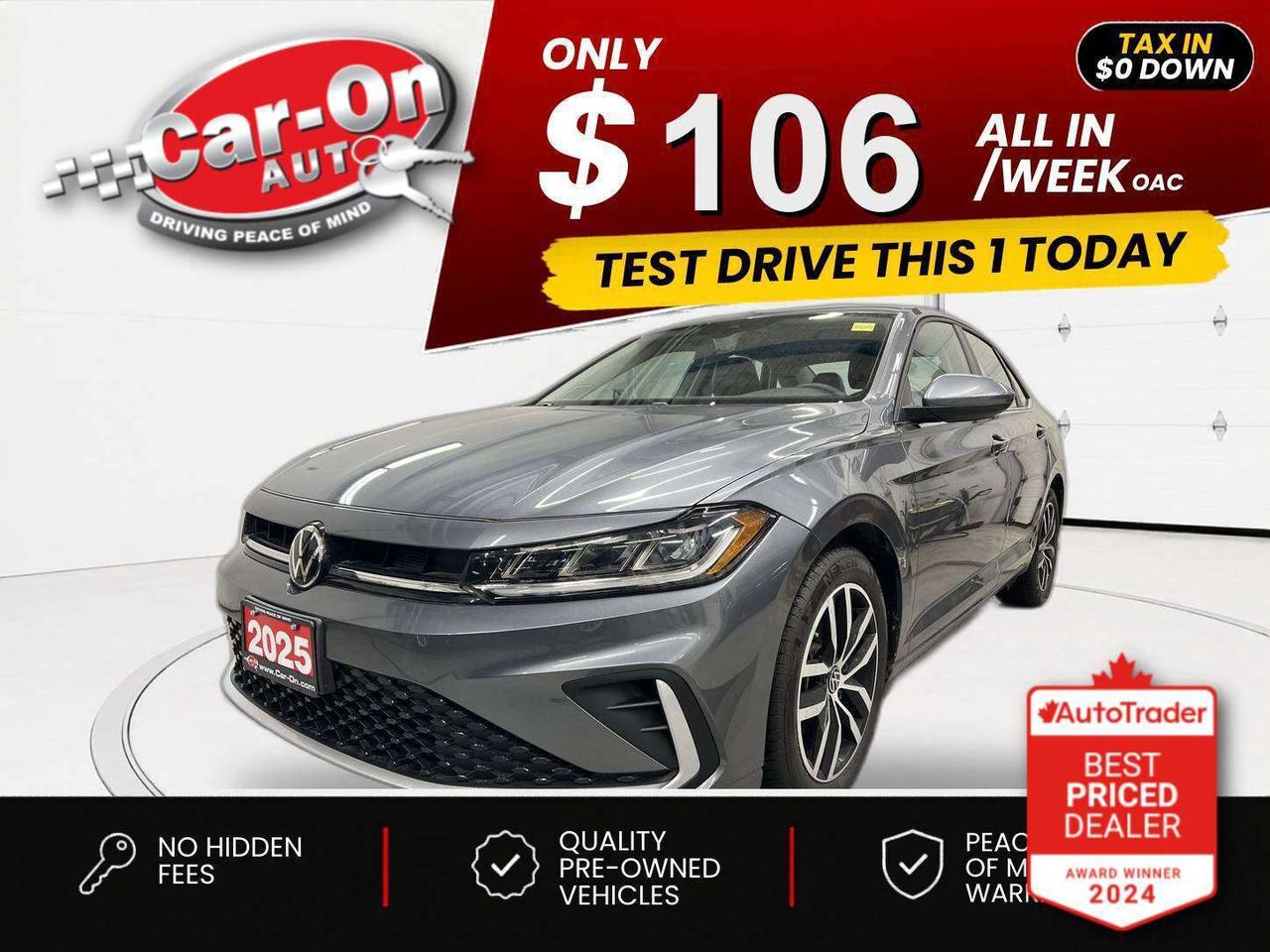 $0 DOWN $106/WEEK ALL IN INCLUDING ONTARIO TAXES O.A.C* Comfortline w/ Leather, wireless Android Auto/ Apple CarPlay, heated seats & steering, remote start, 17-inch alloys, adaptive cruise control w/ stop & go, blind spot monitor, rear cross-traffic alert, pre-collision system, lane assist, backup camera, dual-zone climate control, rain-sensing wipers, keyless entry w/ push start, power seat, power windows, power mirrors, power locks, automatic headlights w/ auto highbeams, Bluetooth and Sirius XM!!!*This car was used as a previous daily rental*