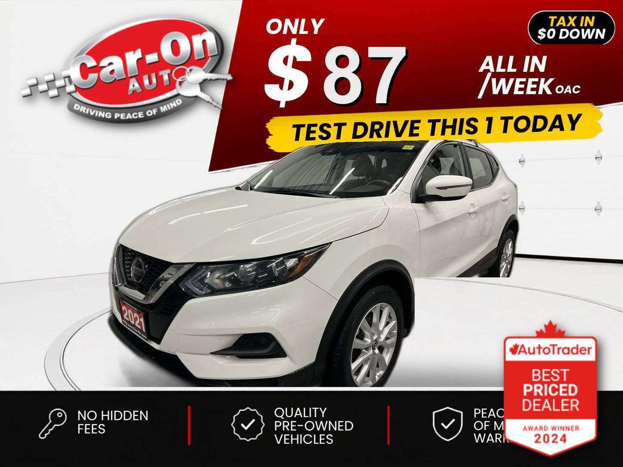 $0 DOWN $87/WEEK ALL IN INCLUDING ONTARIO TAXES O.A.C* ONLY 60,000KMS!! Automatic w/ Heated seats, Android Auto/ Apple CarPlay, 17-inch alloys, blind spot monitor, rear cross-traffic alert, pre-collision system, lane departure warning, backup camera, air conditioning, keyless entry, roof rails, power locks, power windows, power mirrors, automatic headlights w/ auto highbeams, cruise control and Sirius XM!!*This car was used as a previous daily rental*