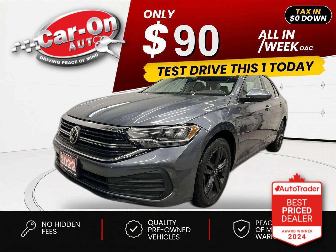 $0 DOWN $90/WEEK ALL IN INCLUDING ONTARIO TAXES O.A.C* ONLY 40,000KMS!! Comfortline w/ Leather, wireless Android Auto/ Apple CarPlay, heated seats & steering, remote start, 17-inch alloys, adaptive cruise control, blind spot monitor, rear cross-traffic alert, pre-collision system, backup camera, wireless charger, dual-zone climate control, rain-sensing wipers, keyless entry w/ push start, power seat, power mirrors, power windows, power locks, automatic headlights w/ auto highbeams, Bluetooth and Sirius XM!!