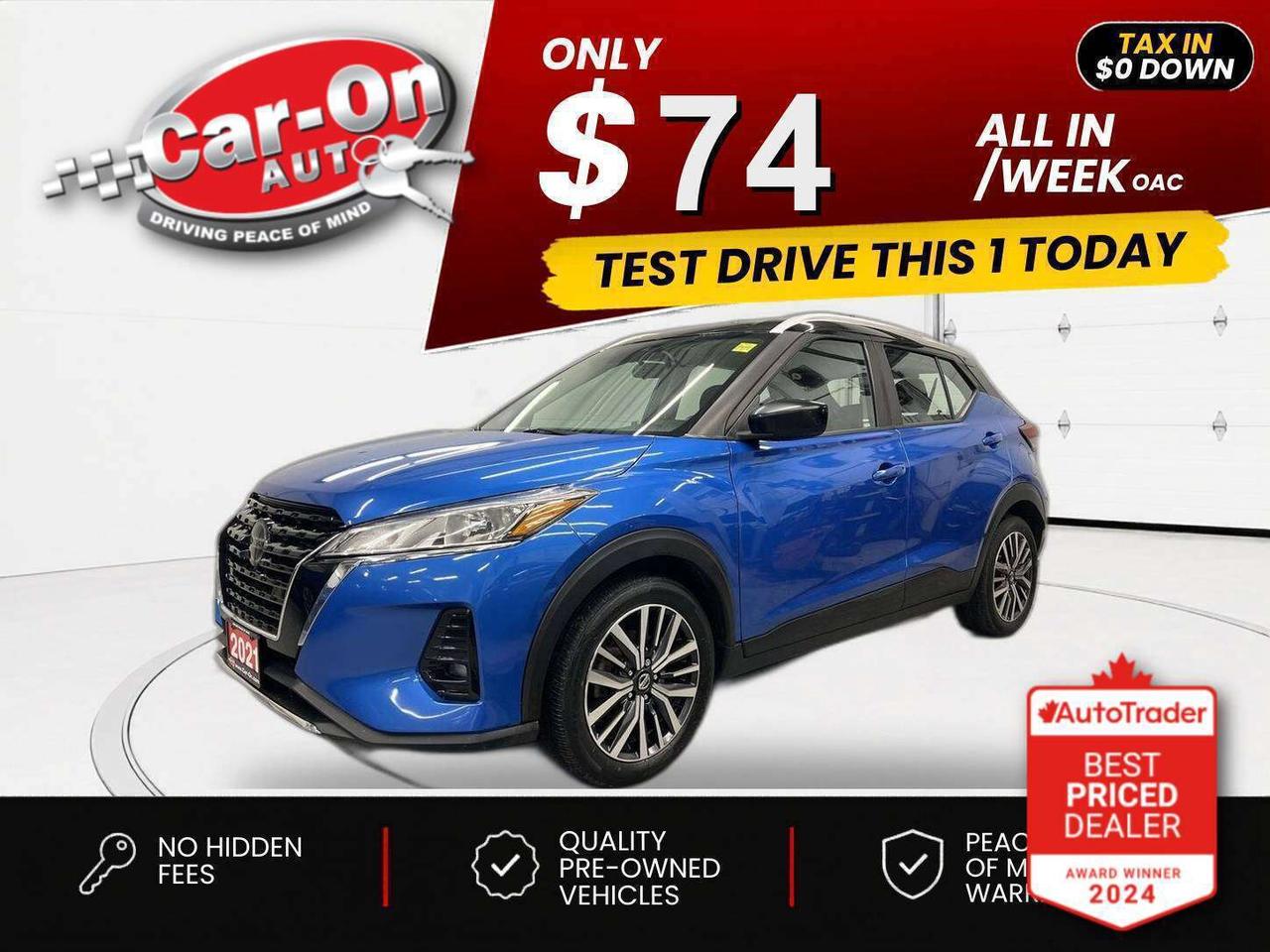 $0 DOWN $74/WEEK ALL IN INCLUDING ONTARIO TAXES O.A.C* LOW KMS!! SV w/ Heated seats & steering, Android Auto/ Apple CarPlay, remote start, 17-inch alloys, adaptive cruise control, blind spot monitor, rear cross-traffic alert, pre-collision system, lane departure warning, backup camera, automatic climate control, keyless entry w/ push start, power locks, power mirrors, power windows, automatic headlights w/ auto highbeams, Bluetooth and Sirius XM!!