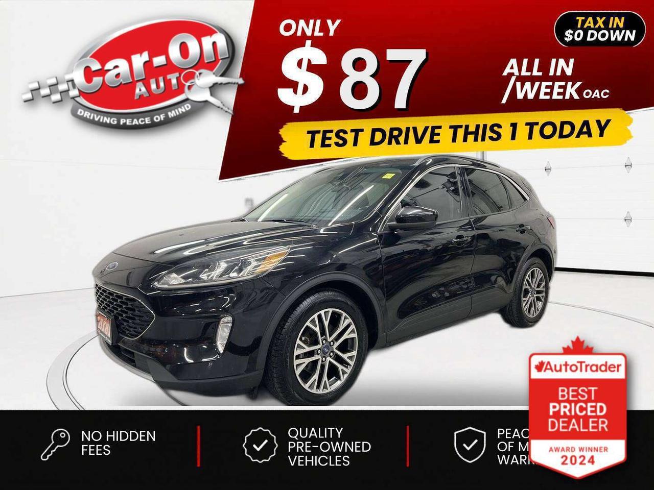 $0 DOWN $87/WEEK ALL IN INCLUDING ONTARIO TAXES O.A.C* SEL w/ Leather, Android Auto/ Apple CarPlay, heated seats & steering, remote start, 18-inch alloys, navigation, adaptive cruise control, blind spot monitor, rear cross-traffic alert, pre-collision system, lane departure alert, backup camera w/ rear park sensors, automatic climate control, keyless entry w/ push start, power liftgate, full power group incl. power driver seat w/ memory, automatic headlights w/ auto highbeams, Bluetooth, drive mode selector and Sirius XM!!