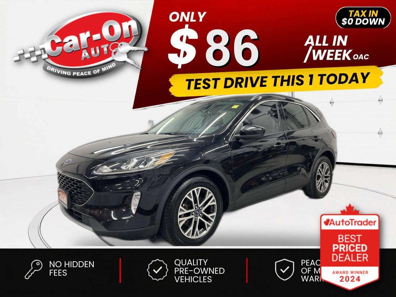 $0 DOWN $86/WEEK ALL IN INCLUDING ONTARIO TAXES O.A.C* SEL w/ Leather, Android Auto/ Apple CarPlay, heated seats & steering, remote start, 18-inch alloys, navigation, adaptive cruise control, blind spot monitor, rear cross-traffic alert, pre-collision system, lane departure alert, backup camera w/ rear park sensors, automatic climate control, keyless entry w/ push start, power liftgate, full power group incl. power driver seat w/ memory, automatic headlights w/ auto highbeams, Bluetooth, drive mode selector and Sirius XM!!