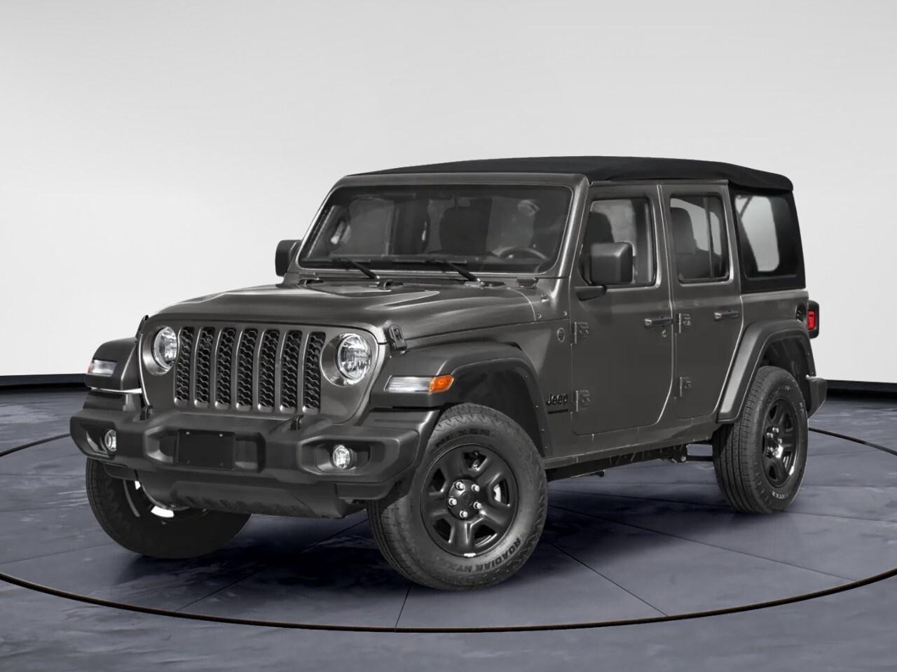 The 2025 Jeep Wrangler Sahara 4 Door 4x4 in gray is the embodiment of rugged elegance and unmatched capability with its 4x4 drivetrain. Its automatic transmission ensures smooth handling, perfectly matched with the renowned Jeeps&rsquo; off-road prowess. 

This SUV not only impresses with its robust gray exterior, but also with a meticulously crafted interior where functionality meets comfort. Enjoy the luxury of heated seats and a heated steering wheel, perfect for Canadian winters. Sunray-finished alloy wheels add to its bold stance on any terrain.

Stay technologically connected with features like a backup camera, Bluetooth connection, and smart device integration, while a wi-fi hotspot keeps you connected from virtually anywhere. For added peace of mind, a host of safety features including brake assist and adaptive cruise control ensures a secure driving experience.

Ideal for the adventurous spirit or family seeking exploration beyond the beaten path, this Wrangler is equipped with the Engine Oil Cooler thanks to the ENGINE: 3.6L PENTASTAR VVT V6 W/ESS. We invite you to contact Windsor Chrysler to test drive this exceptional vehicle and experience its legendary capabilities firsthand.