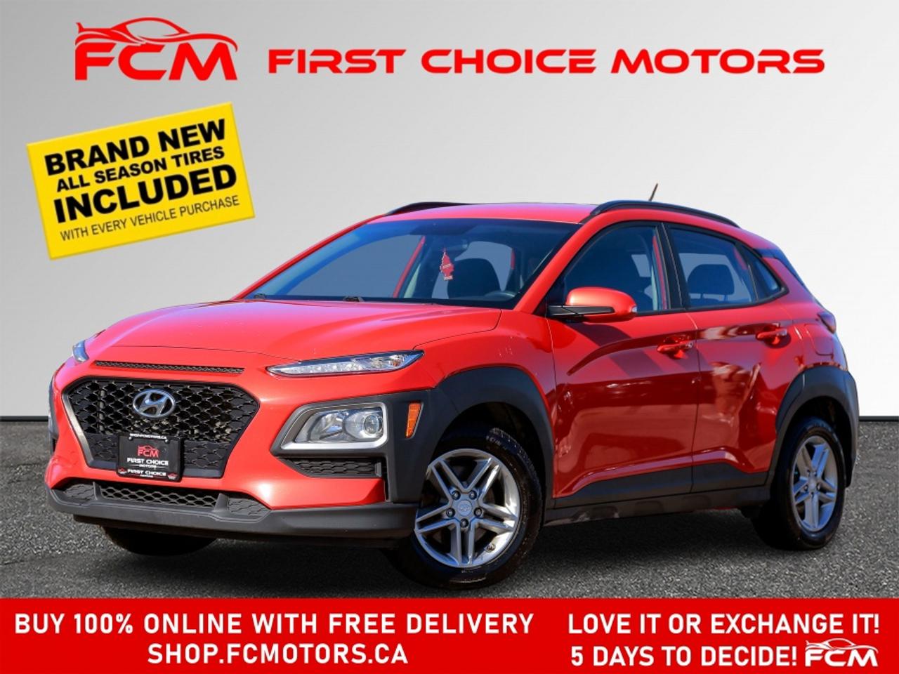 ** ** SPECIAL LIMITED TIME OFFER ** ** PURCHASE ANY VEHICLE THIS WEEK AND RECEIVE 4 BRAND-NEW ALL-SEASON TIRES AT NO ADDITIONAL COST!!! DON   T MISS THIS EXCLUSIVE CHANCE TO UPGRADE YOUR RIDE AND STAY PREPARED FOR ANY WEATHER!!! <br><br>EXCITING NEWS FROM FIRST CHOICE MOTORS! Our brand-new online showroom is now open to the public, bringing the ultimate car shopping experience right to your fingertips! Enjoy a 100% online car shopping experience, with over 500 certified vehicles in stock, comprehensive protection plans, and thousands of new auto parts & accessories available! Plus, for a limited time, were offering FREE deliveries across Ontario on all vehicle purchases! Dont miss out   visit Shop.fcmotors.ca to find and upgrade your perfect vehicle today!<br><br>Welcome to First Choice Motors, the largest car dealership in Toronto of pre-owned cars, SUVs, and vans priced between $5000-$15,000. With an impressive inventory of over 300 vehicles in stock, we are dedicated to providing our customers with a vast selection of affordable and reliable options. <br><br>Were thrilled to offer a used 2019 Hyundai Kona ESSENTIAL, orange color with 192,000km (STK#9916) This vehicle was $11990 NOW ON SALE FOR $9990. It is equipped with the following features:<br>- Automatic Transmission<br>- Heated seats<br>- All wheel drive<br>- Bluetooth<br>- Apple CarPlay<br>- Reverse camera<br>- Alloy wheels<br>- Power windows<br>- Power locks<br>- Power mirrors<br>- Air Conditioning<br><br>At First Choice Motors, we believe in providing quality vehicles that our customers can depend on. All our vehicles come with a 36-day guarantee on all safety related items. We also offer additional warranty options up to 5 years for our customers who want extra peace of mind.<br><br>Furthermore, all our vehicles are sold fully certified with brand new brakes rotors and pads, a fresh oil change, and brand new set of all-season tires installed & balanced. You can be confident that this car is in excellent condition and ready to hit the road.<br><br>At First Choice Motors, we believe that everyone deserves a chance to own a reliable and affordable vehicle. Thats why we offer financing options with low interest rates starting at 7.9% O.A.C. Were proud to approve all customers, including those with bad credit, no credit, students, and even 9 socials. Our finance team is dedicated to finding the best financing option for you and making the car buying process as smooth and stress-free as possible.<br><br>Our dealership is open 7 days a week to provide you with the best customer service possible. We carry the largest selection of used vehicles for sale under $9990 in all of Ontario. We stock over 300 cars, mostly Hyundai, Chevrolet, Mazda, Honda, Volkswagen, Toyota, Ford, Dodge, Kia, Mitsubishi, Acura, Lexus, and more. With our ongoing sale, you can find your dream car at a price you can afford. Come visit us today and experience why we are the best choice for your next used car purchase!<br><br>All prices include $22.00 OMVIC Fee.  Excludes, license plates, ownership registration and ONTARIO HST (13%)<br>*No Credit Card payments can be accepted for Vehicle Purchases*