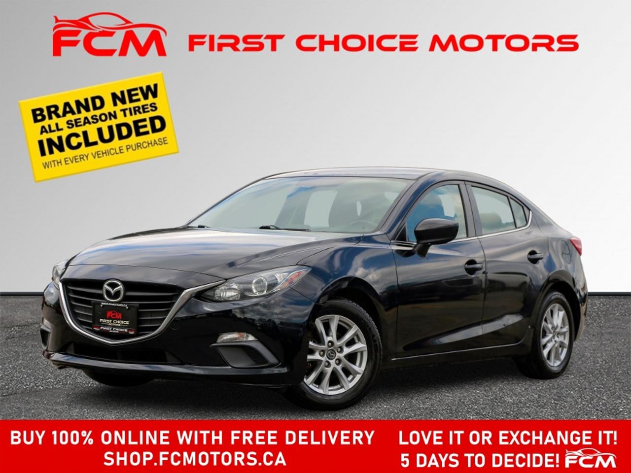 ** ** SPECIAL LIMITED TIME OFFER ** ** PURCHASE ANY VEHICLE THIS WEEK AND RECEIVE 4 BRAND-NEW ALL-SEASON TIRES AT NO ADDITIONAL COST!!! DON   T MISS THIS EXCLUSIVE CHANCE TO UPGRADE YOUR RIDE AND STAY PREPARED FOR ANY WEATHER!!! <br><br>EXCITING NEWS FROM FIRST CHOICE MOTORS! Our brand-new online showroom is now open to the public, bringing the ultimate car shopping experience right to your fingertips! Enjoy a 100% online car shopping experience, with over 500 certified vehicles in stock, comprehensive protection plans, and thousands of new auto parts & accessories available! Plus, for a limited time, were offering FREE deliveries across Ontario on all vehicle purchases! Dont miss out   visit Shop.fcmotors.ca to find and upgrade your perfect vehicle today!<br><br>Welcome to First Choice Motors, the largest car dealership in Toronto of pre-owned cars, SUVs, and vans priced between $5000-$15,000. With an impressive inventory of over 300 vehicles in stock, we are dedicated to providing our customers with a vast selection of affordable and reliable options. <br><br>Were thrilled to offer a used 2016 Mazda MAZDA3 GS Skyactiv, black color with 137,000km (STK#9936) This vehicle was $10990 NOW ON SALE FOR $9990. It is equipped with the following features:<br>- Manual Transmission<br>- Heated seats<br>- Bluetooth<br>- Reverse camera<br>- Alloy wheels<br>- Power windows<br>- Power locks<br>- Power mirrors<br>- Air Conditioning<br><br>At First Choice Motors, we believe in providing quality vehicles that our customers can depend on. All our vehicles come with a 36-day guarantee on all safety related items. We also offer additional warranty options up to 5 years for our customers who want extra peace of mind.<br><br>Furthermore, all our vehicles are sold fully certified with brand new brakes rotors and pads, a fresh oil change, and brand new set of all-season tires installed & balanced. You can be confident that this car is in excellent condition and ready to hit the road.<br><br>At First Choice Motors, we believe that everyone deserves a chance to own a reliable and affordable vehicle. Thats why we offer financing options with low interest rates starting at 7.9% O.A.C. Were proud to approve all customers, including those with bad credit, no credit, students, and even 9 socials. Our finance team is dedicated to finding the best financing option for you and making the car buying process as smooth and stress-free as possible.<br><br>Our dealership is open 7 days a week to provide you with the best customer service possible. We carry the largest selection of used vehicles for sale under $9990 in all of Ontario. We stock over 300 cars, mostly Hyundai, Chevrolet, Mazda, Honda, Volkswagen, Toyota, Ford, Dodge, Kia, Mitsubishi, Acura, Lexus, and more. With our ongoing sale, you can find your dream car at a price you can afford. Come visit us today and experience why we are the best choice for your next used car purchase!<br><br>All prices include $22.00 OMVIC Fee.  Excludes, license plates, ownership registration and ONTARIO HST (13%)<br>*No Credit Card payments can be accepted for Vehicle Purchases*