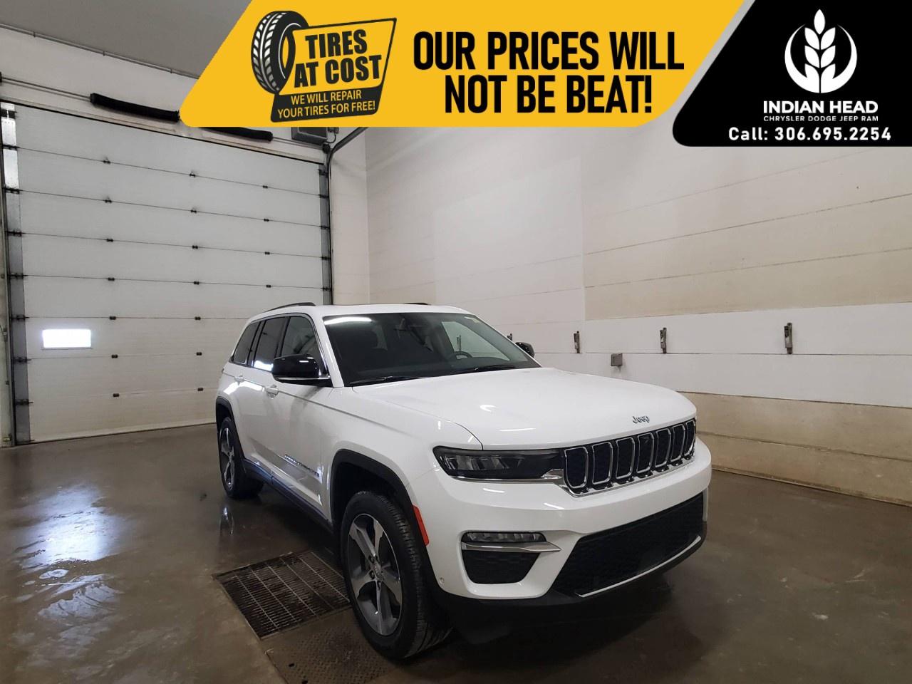 <p>The 2023 Jeep Grand Cherokee 4xe delivers legendary Jeep capability, premium comfort, and advanced plug-in hybrid efficiency in one exceptionally refined SUV.</p><p>Finished in sleek <strong>Bright White</strong> with a premium <strong>Global Black interior featuring Capri leatherette seats with perforated inserts</strong>, this Grand Cherokee 4xe combines modern style with everyday practicality.</p><p>Powered by a <strong>2.0L DOHC I-4 Turbo Plug-In Hybrid Electric Vehicle powertrain</strong> paired with an <strong>8-speed TorqueFlite automatic PHEV transmission</strong>, this SUV delivers impressive efficiency along with confident Jeep capability.</p><p>Equipped with the <strong>Luxury Tech Group II</strong>, this Grand Cherokee adds premium features including <strong>ventilated front seats, second-row manual window shades, memory steering column, wireless charging pad, power tilt/telescoping steering column, Surround View Camera System, Park-Sense Front and Rear Park Assist, integrated off-road camera, and rear back-up camera washer</strong>.</p><p>This Grand Cherokee also features the <strong>CommandView dual-pane panoramic sunroof</strong> and striking <strong>20-inch machined painted aluminum wheels</strong> for added style and comfort.</p><p>Technology highlights include a <strong>10.1-inch Uconnect 5 NAV touchscreen display, SiriusXM with 360L, 9 amplified speakers with subwoofer, Apple CarPlay, Android Auto, front passenger interactive display, and 4G LTE Wi-Fi hotspot capability</strong>.</p><p>Safety and capability features include <strong>Adaptive Cruise Control with Stop and Go, Blind-Spot Monitoring with Rear Cross-Path Detection, Full-Speed Forward Collision Warning Plus, Active Lane Management, ParkView Rear Back-Up Camera, Hill Descent Control, and Quadra-Trac II 4x4 capability</strong>.</p><p>With premium comfort, advanced hybrid technology, and legendary Jeep capability, this 2023 Jeep Grand Cherokee 4xe is ready for every season and every adventure.</p><p>Please confirm all vehicle details and features with our sales team and start the buying process today at Indian Head Chrysler Dodge Jeep Ram Ltd., conveniently located just 35 minutes east of Regina on the TransCanada Highway.</p>